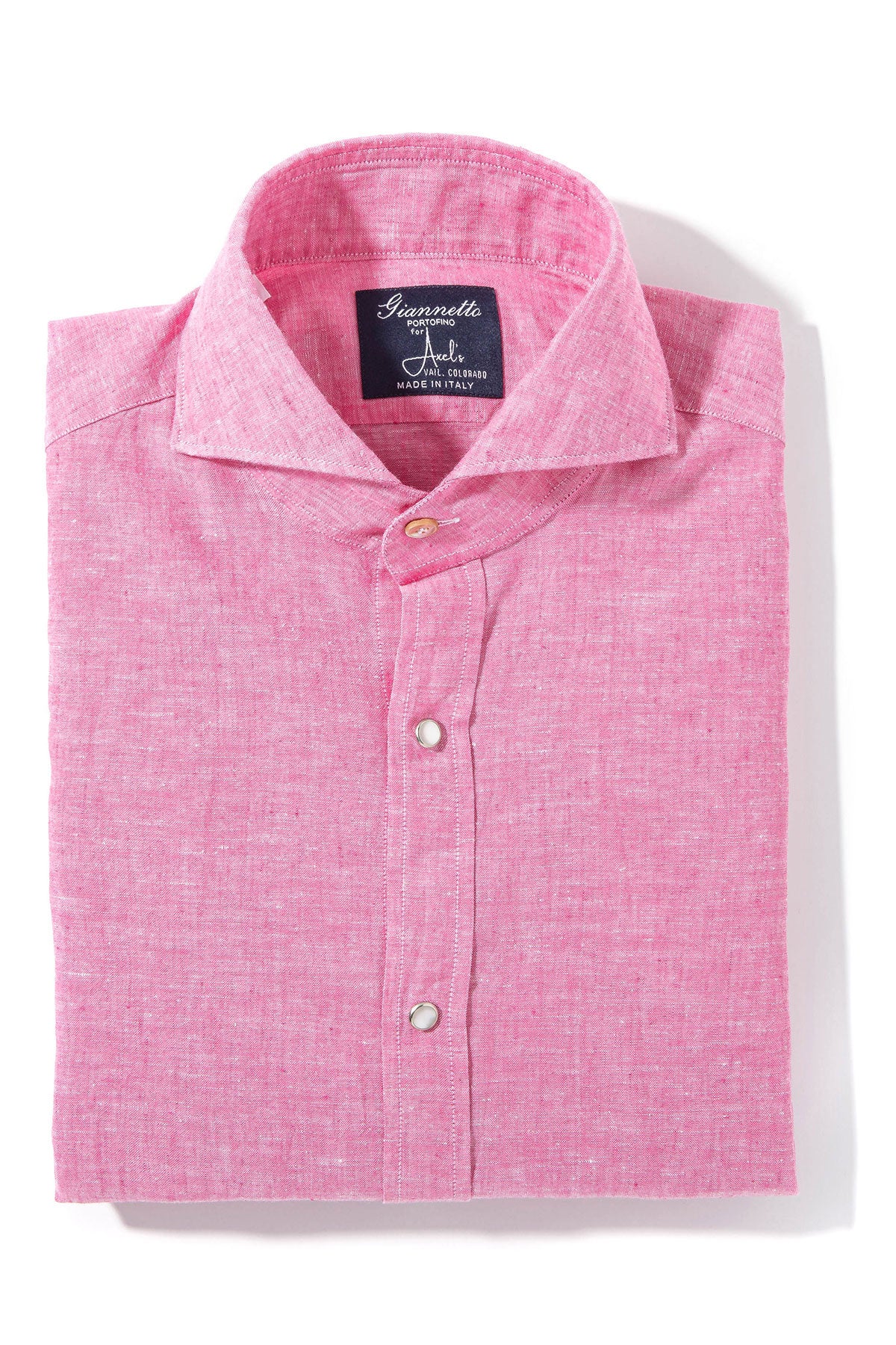Giannetto Portofino Mach Linen Cotton Shirt in Pink Mens - Shirts - Dress