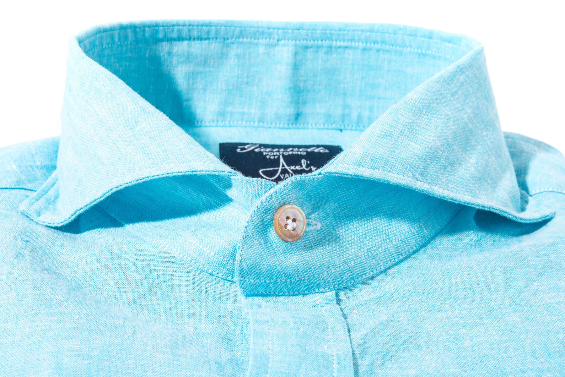 Giannetto Portofino Mach Linen Cotton Shirt in Turquoise Mens - Shirts - Dress