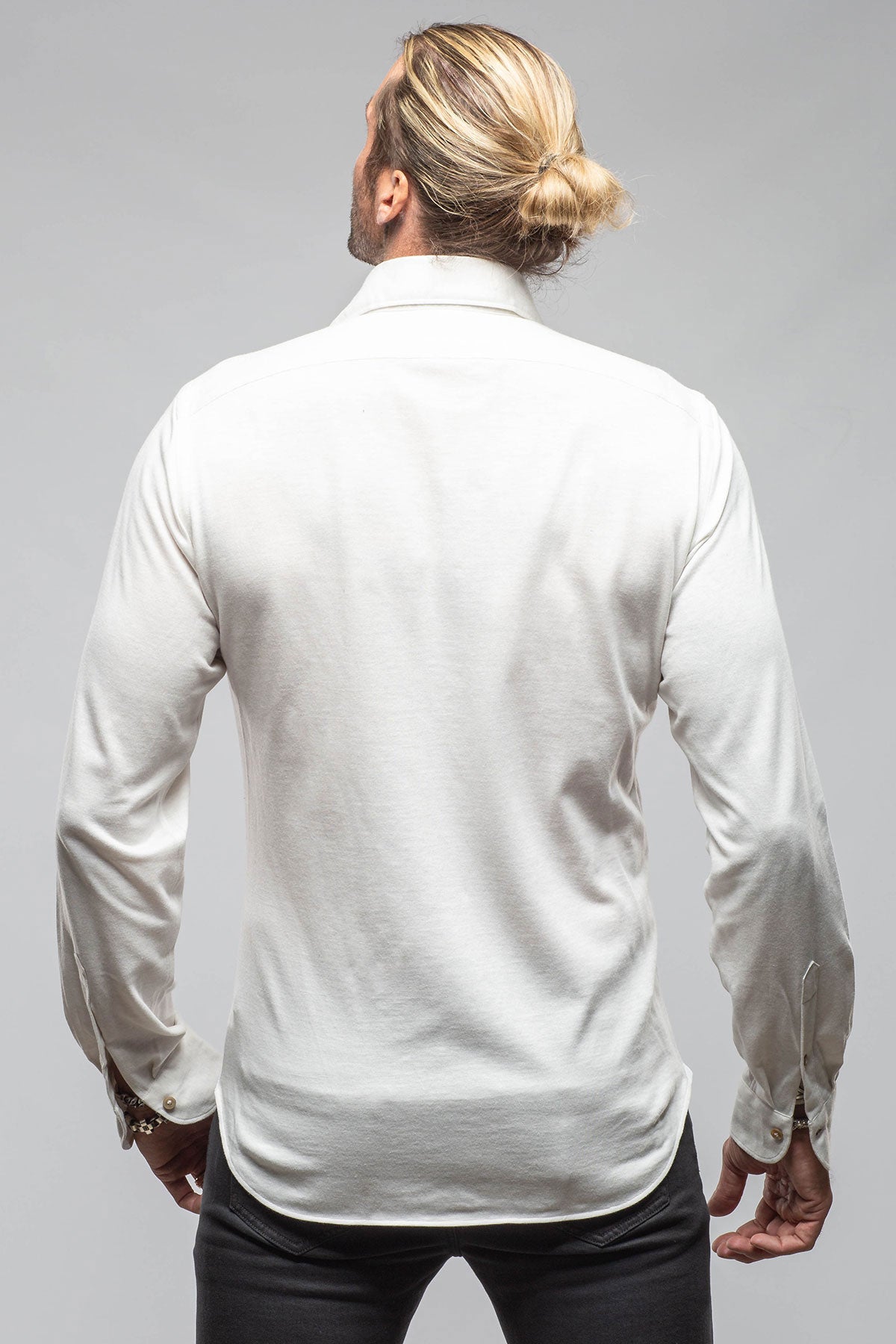 Giannetto Portofino Serenity Cotton Cashmere Jersey In Cream Mens - Shirts - Dress
