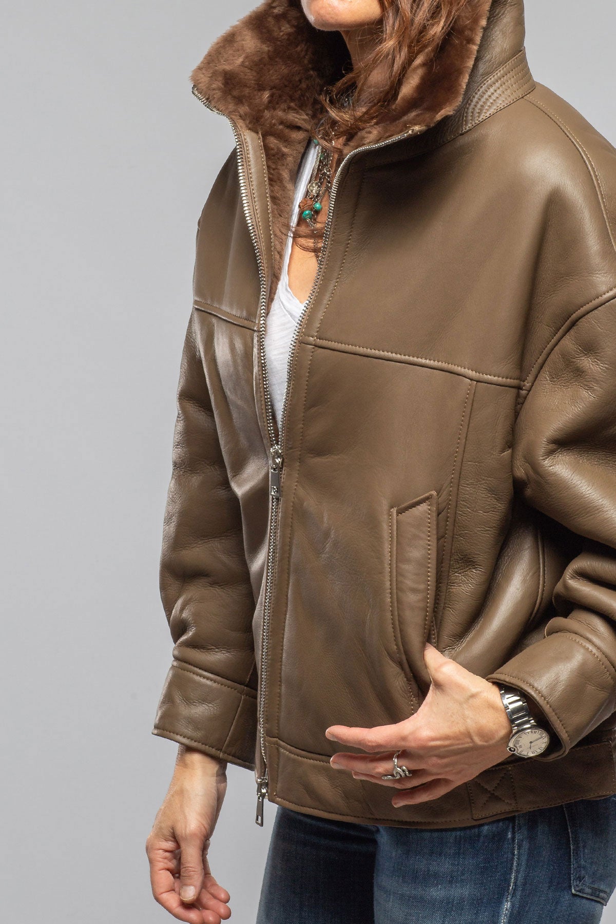 Amaya Shearling Jacket | Samples - Ladies - Outerwear - Leather | Gimo's