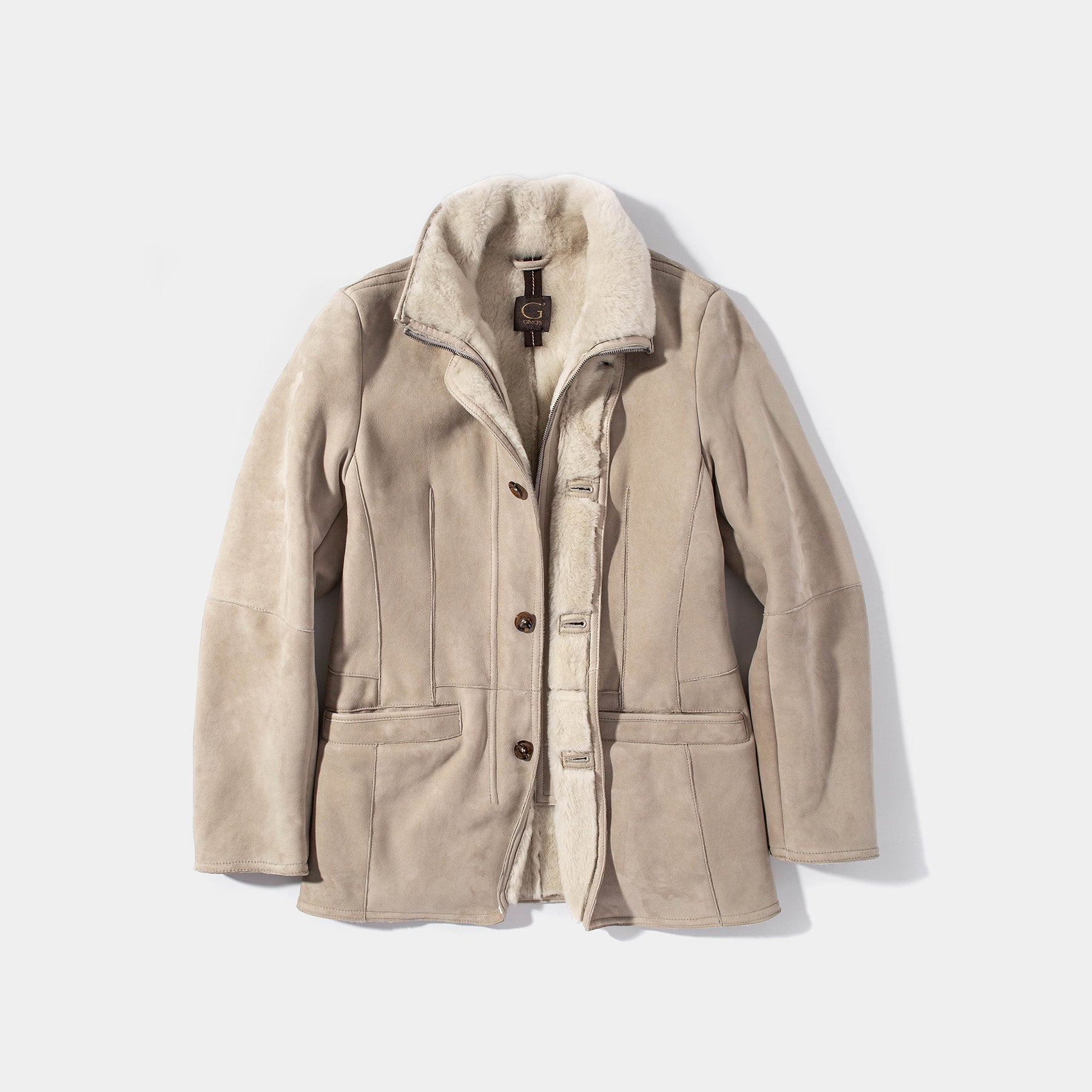 Gimo's Antonio Shearling Jacket in Light Sand Mens - Outerwear - Shearling