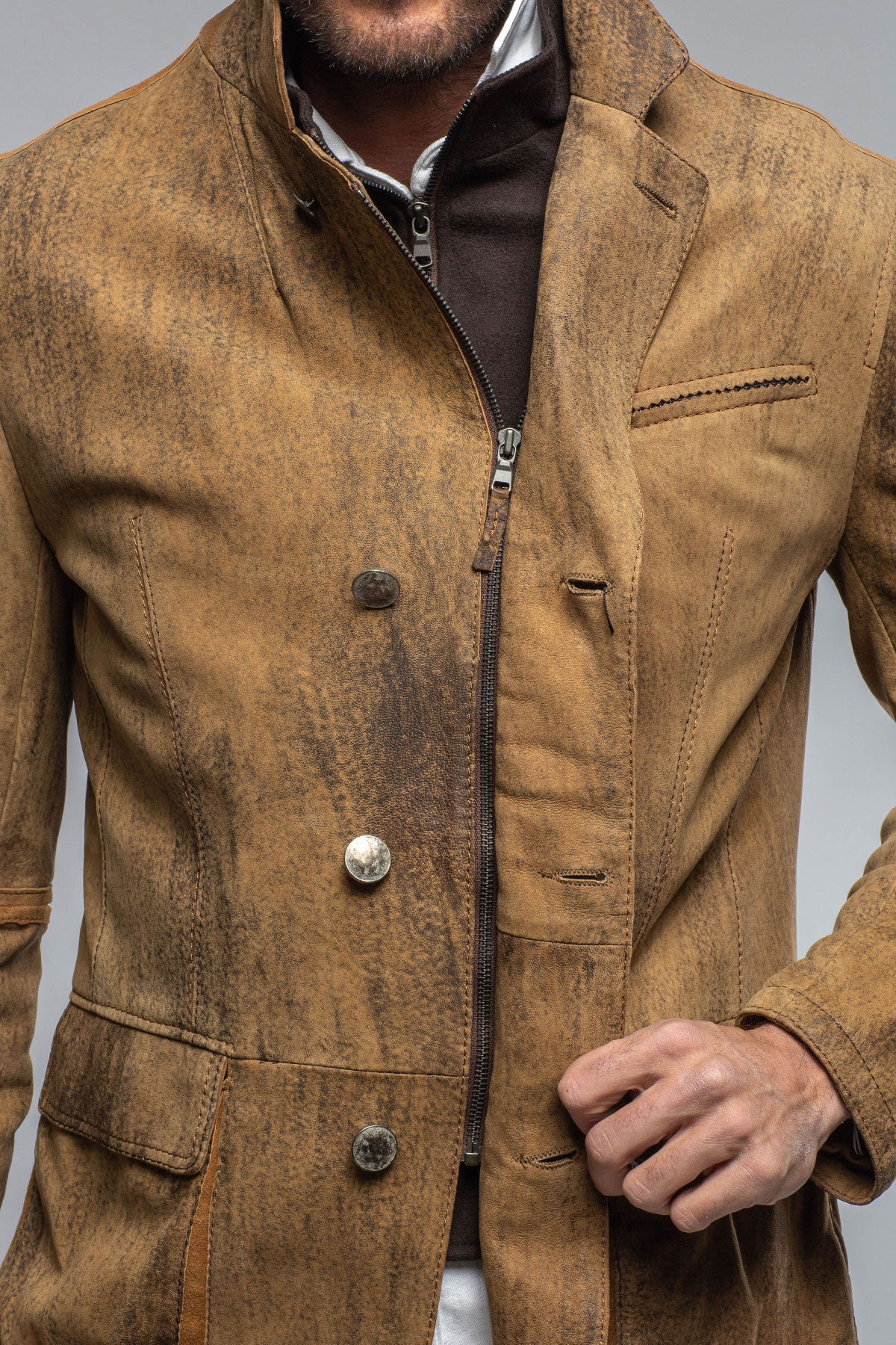 Gimo's Argento Leather Blazer Samples - Mens - Outerwear - Leather