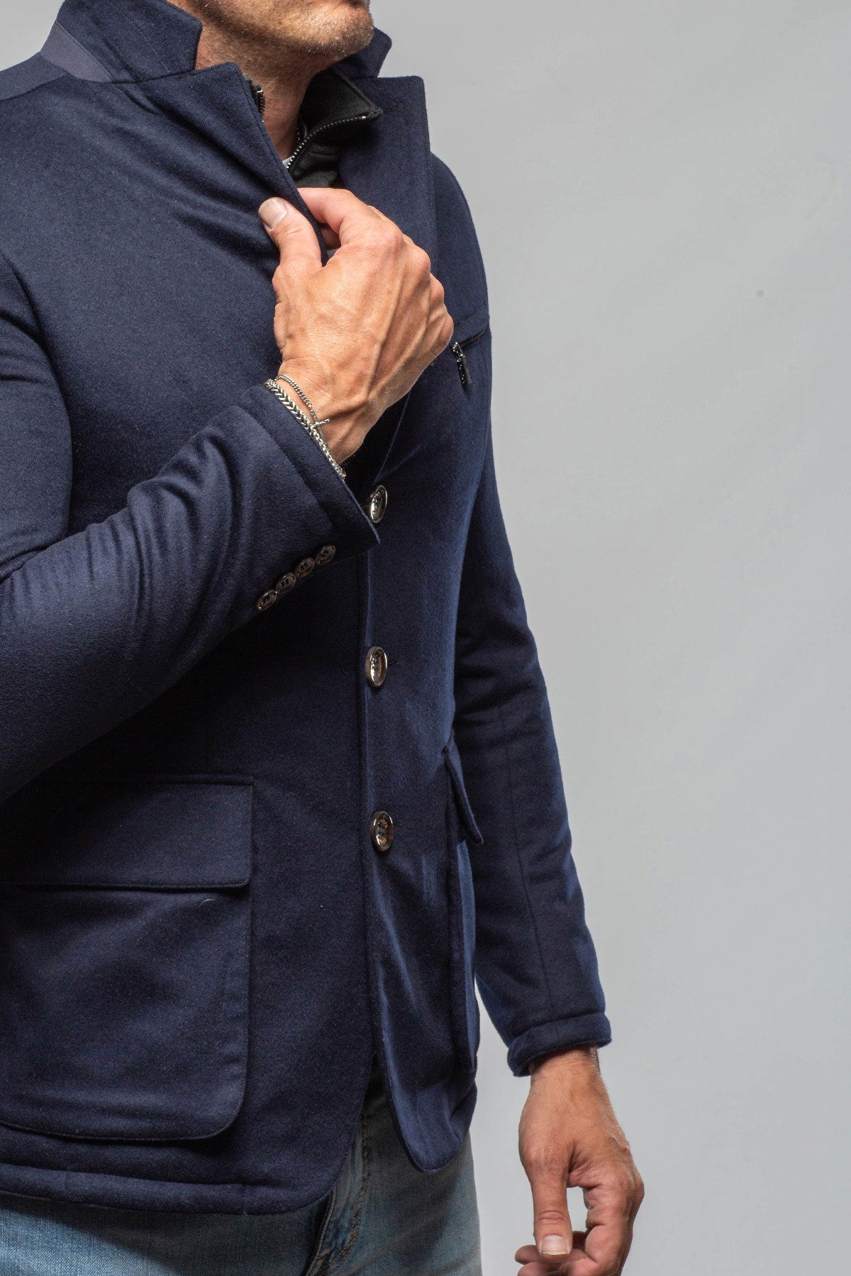 Gimo's Baylor Wool Cashmere Silk Field Jacket Samples - Mens - Outerwear - Cloth