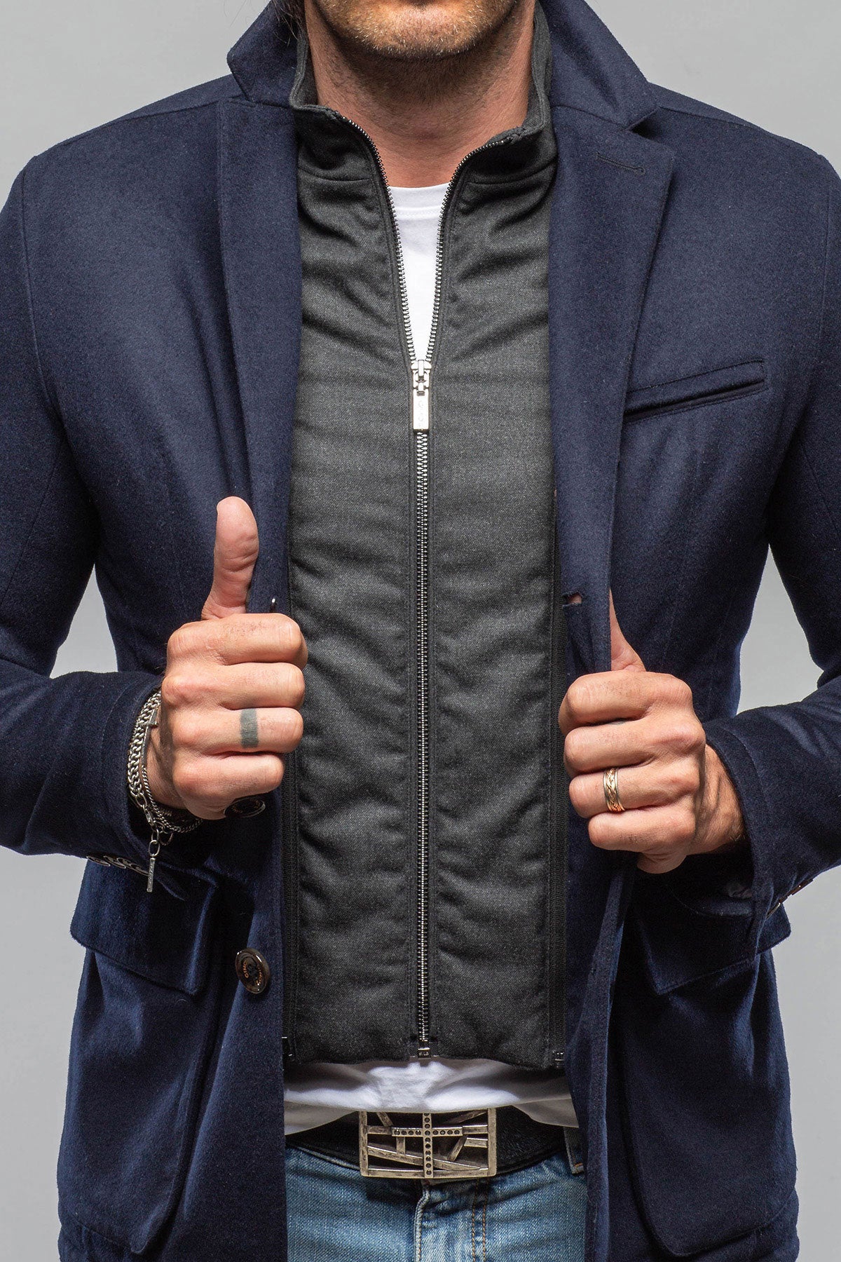 Gimo's Baylor Wool Cashmere Silk Field Jacket Samples - Mens - Outerwear - Cloth