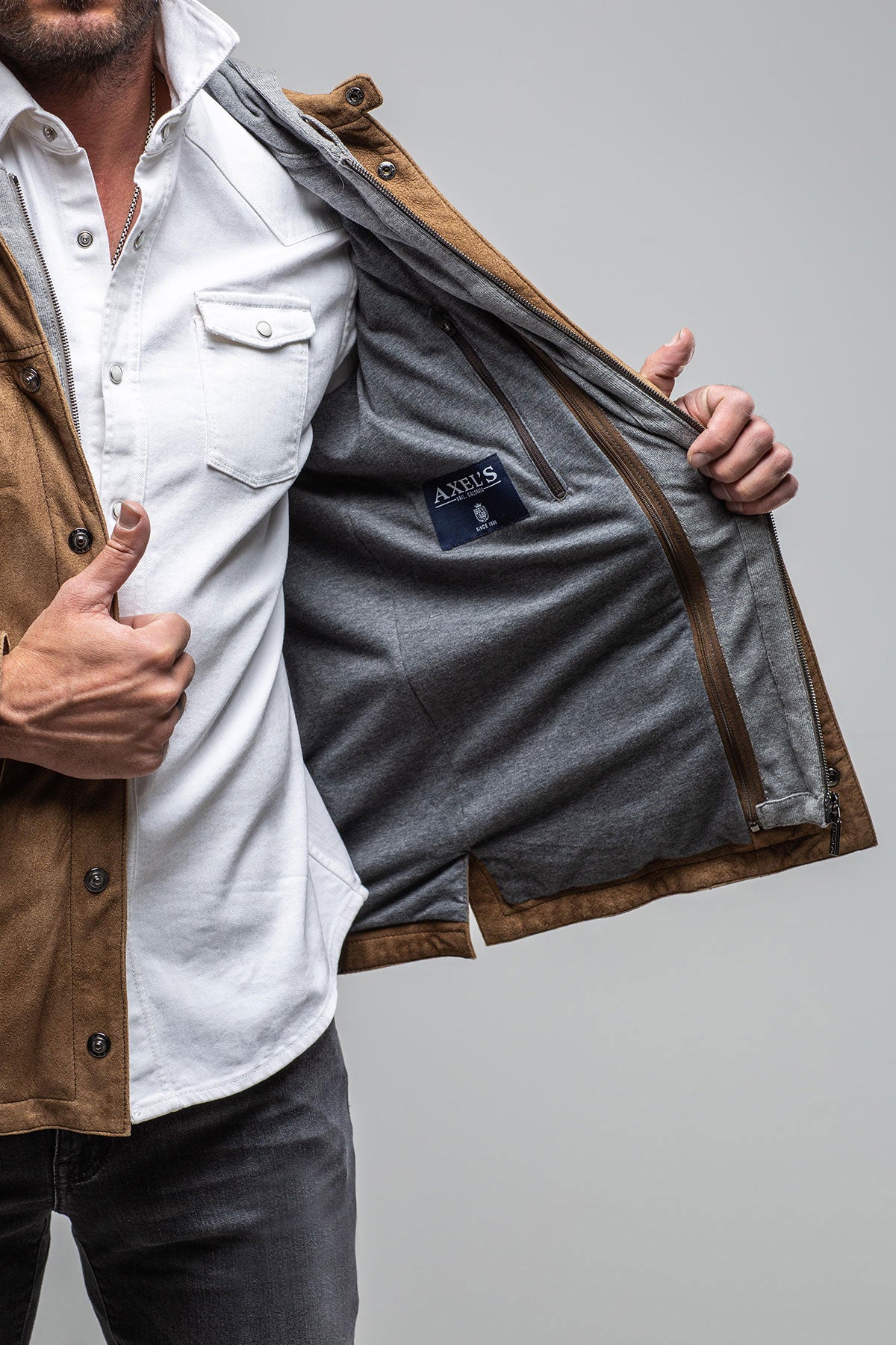 Gimo's Billy Jacket with Removable Hood in Palomino Mens - Outerwear - Leather