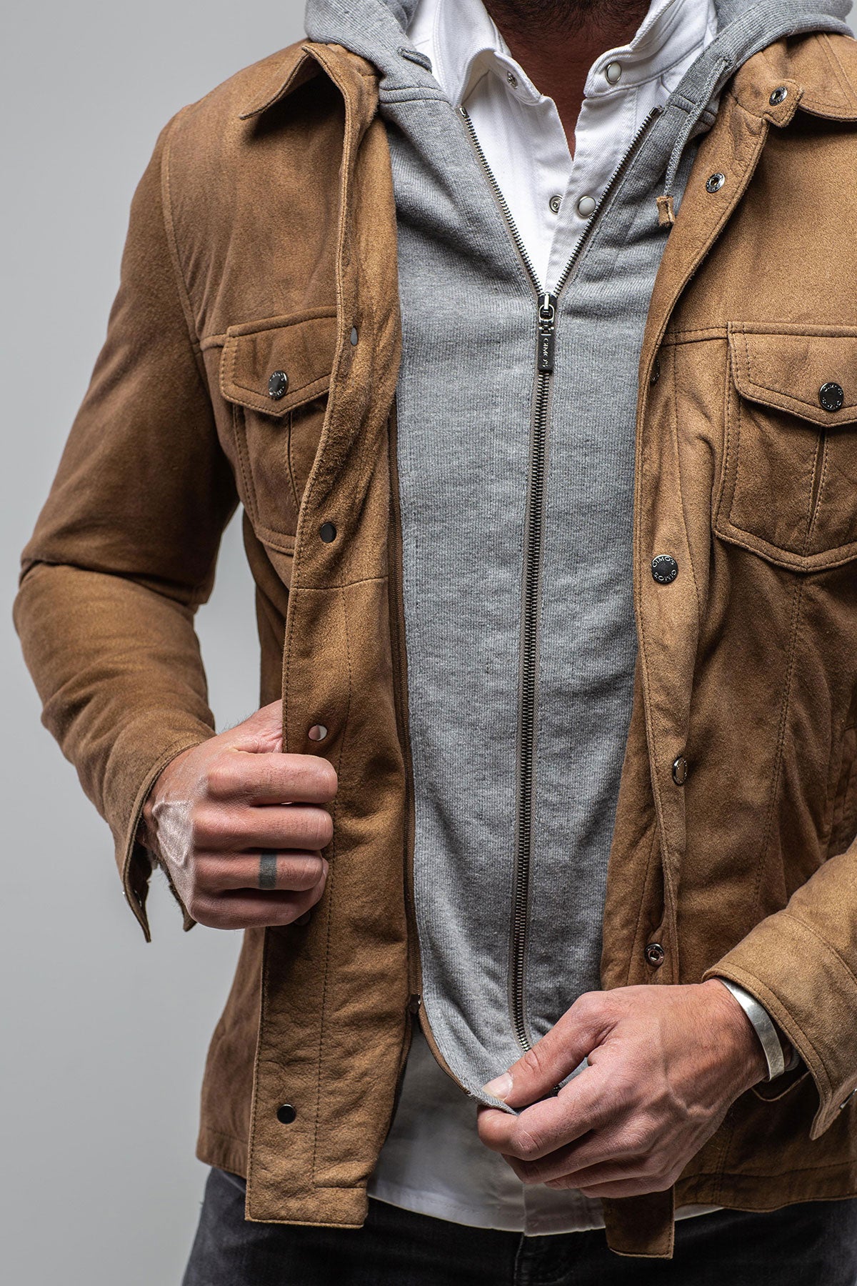 Gimo's Billy Jacket with Removable Hood in Palomino Mens - Outerwear - Leather