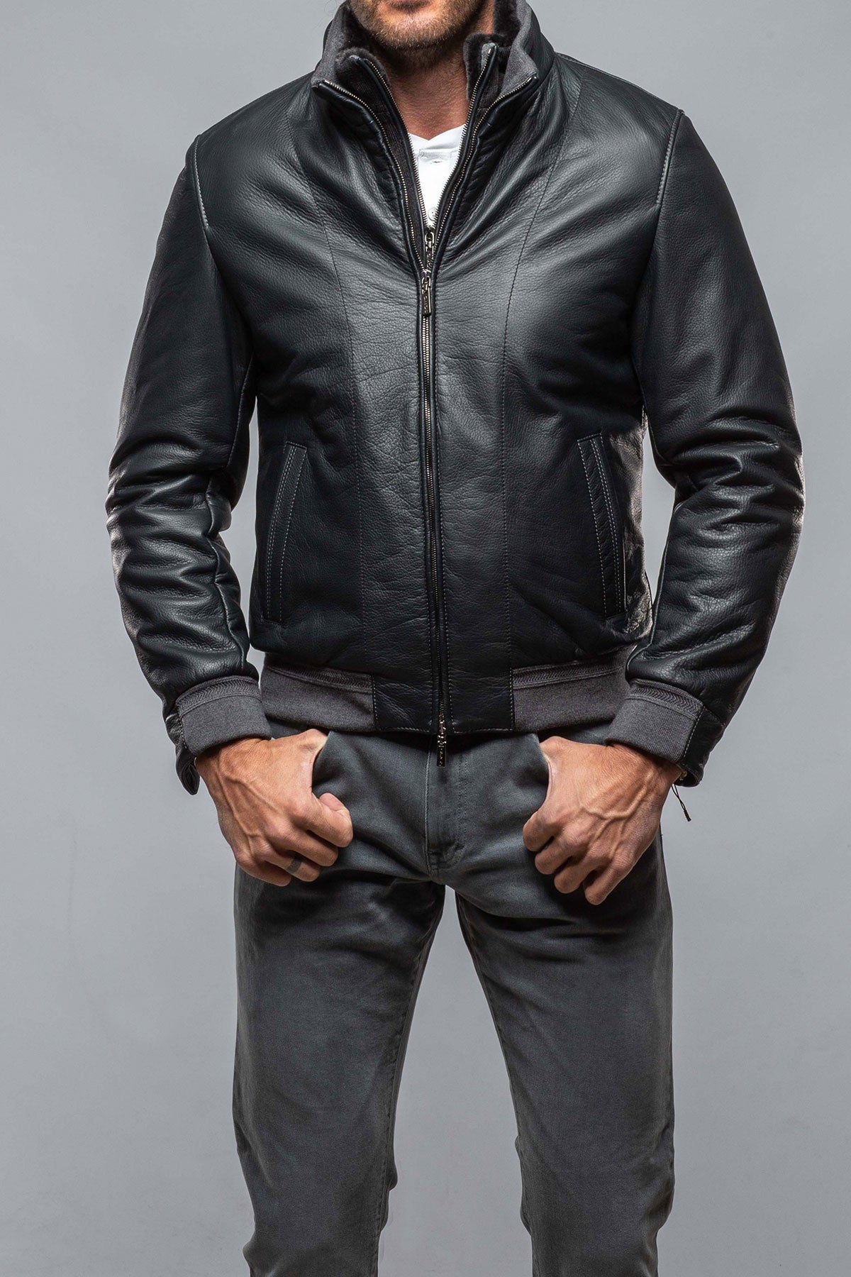 Gimo's Bryant Deerskin Bomber Samples - Mens - Outerwear - Leather
