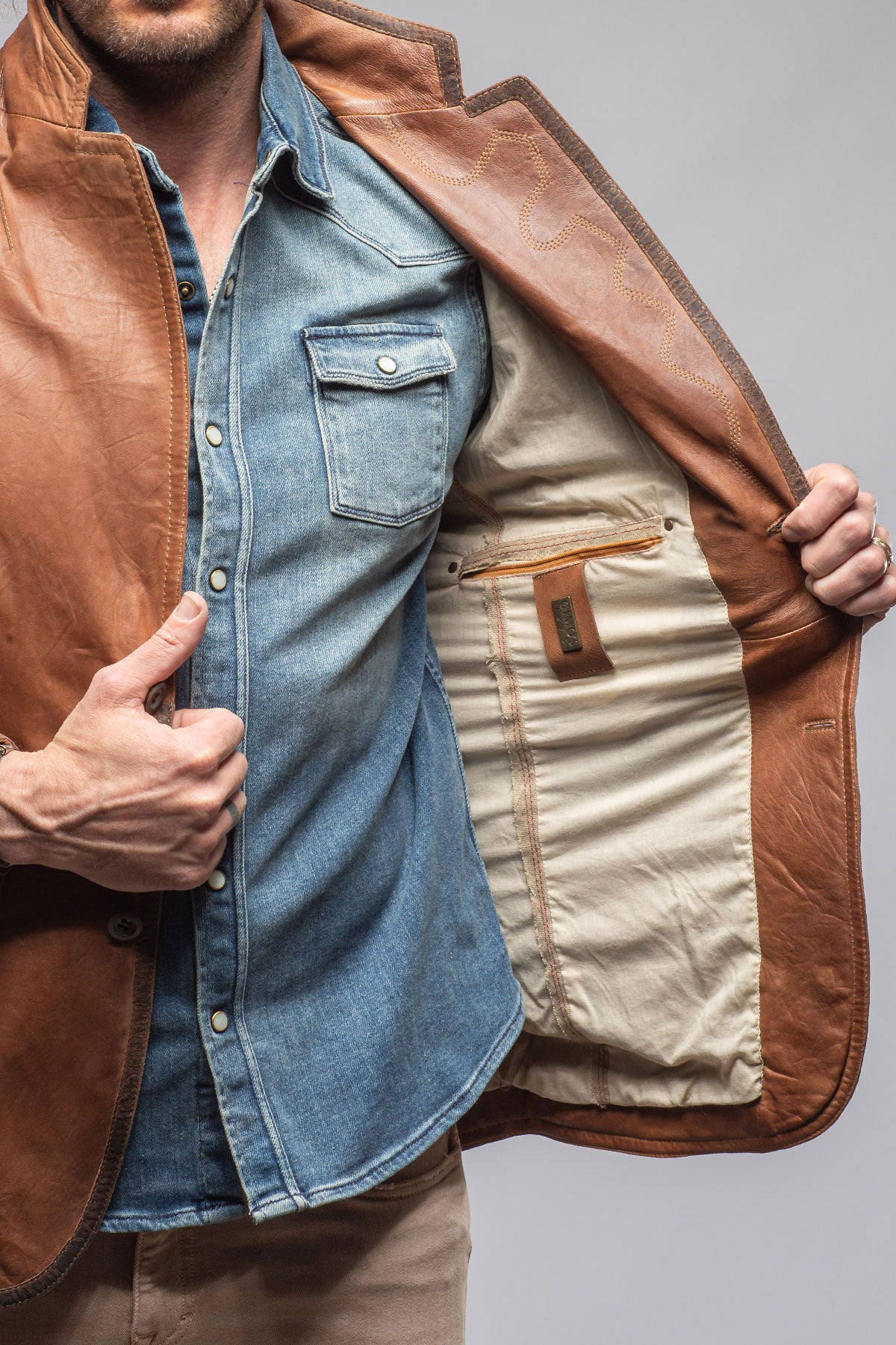 Gimo's Burn Vintage Leather Blazer Samples - Mens - Outerwear - Leather