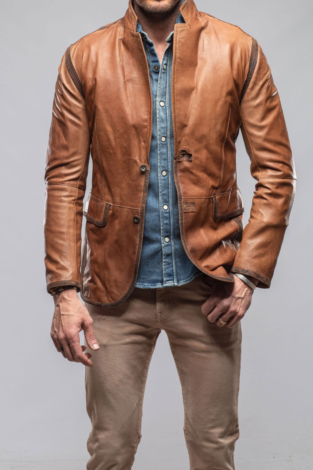 Gimo's Burn Vintage Leather Blazer Samples - Mens - Outerwear - Leather