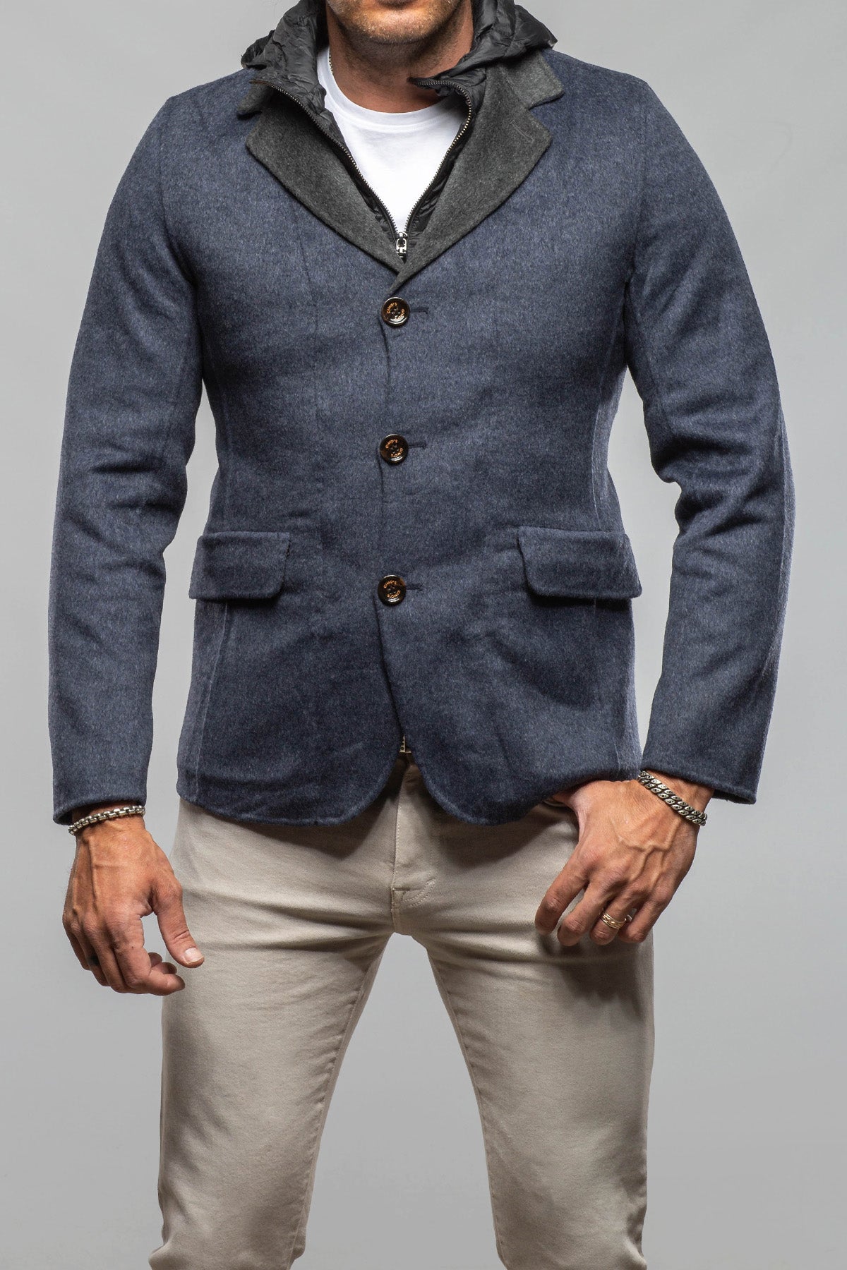 Gimo's Burrow Knit Coat with Down Fill Samples - Mens - Outerwear - Cloth