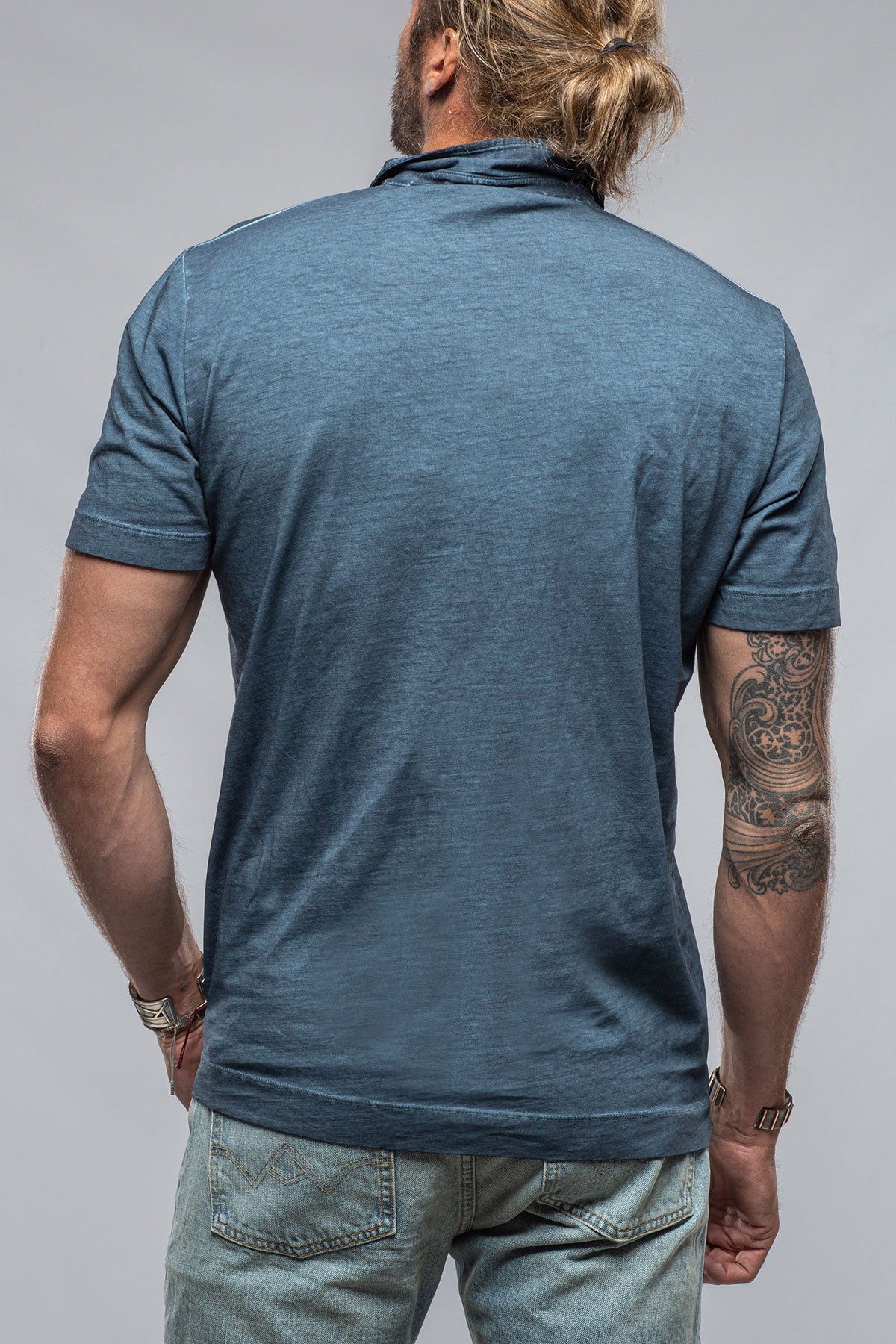 Gimo's Cotton Soho Polo in Midnight Blue Mens - Shirts - Polos