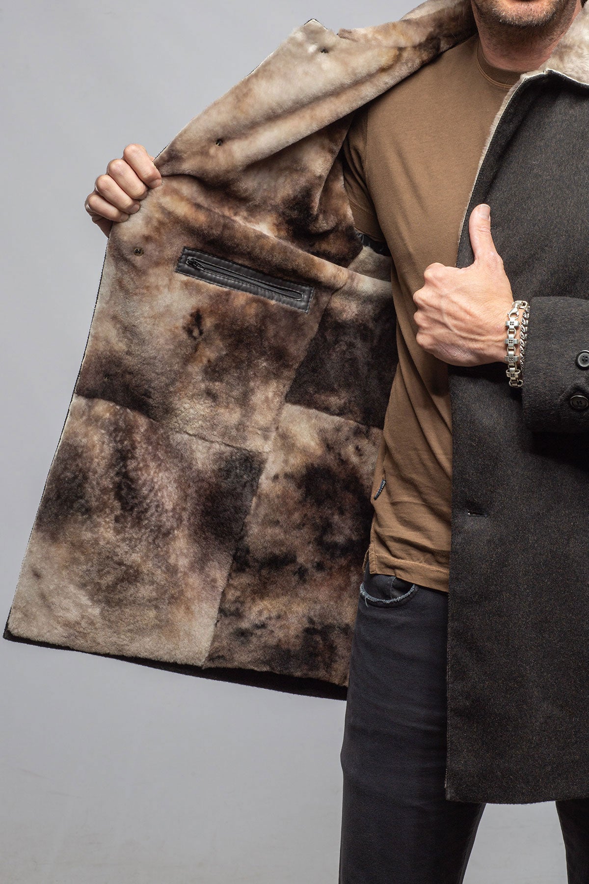 Emmet Shearling Overcoat | Samples - Mens - Outerwear - Cloth | Gimo's