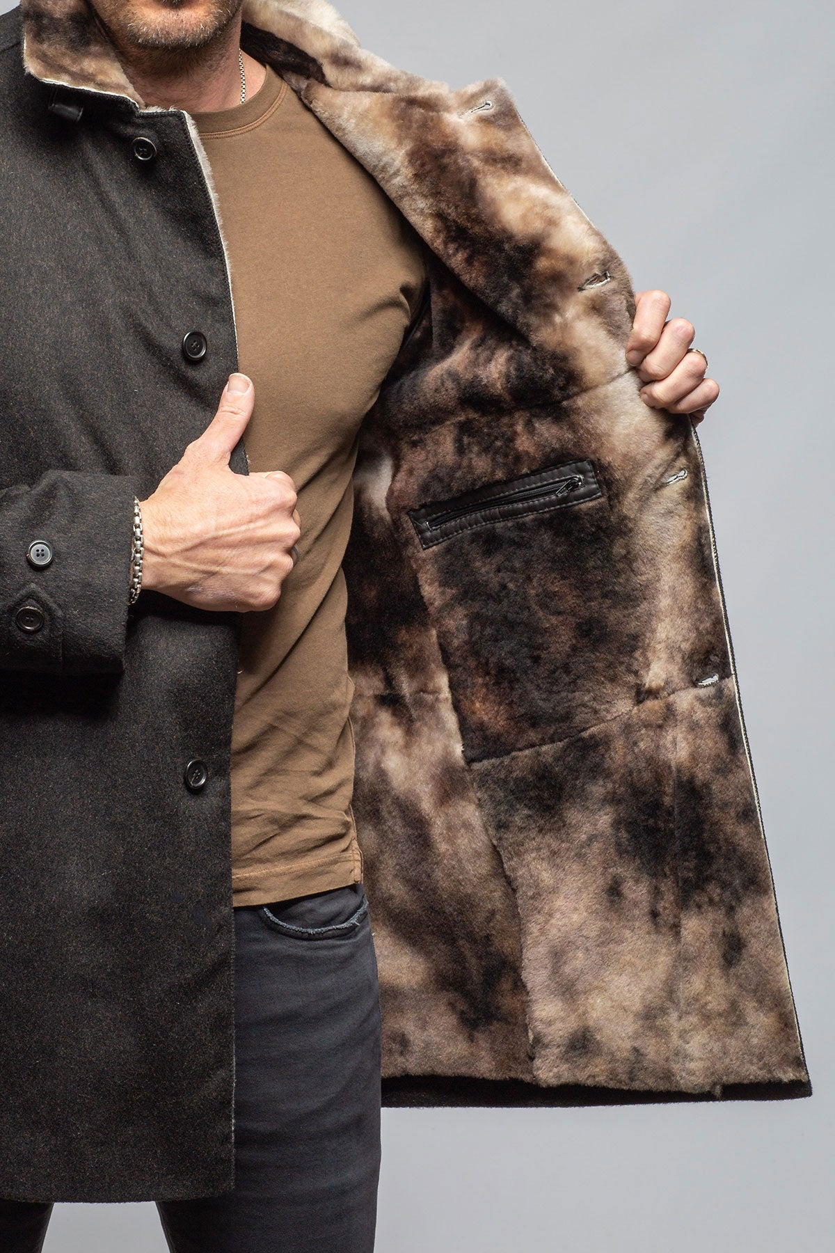Emmet Shearling Overcoat | Samples - Mens - Outerwear - Cloth | Gimo's