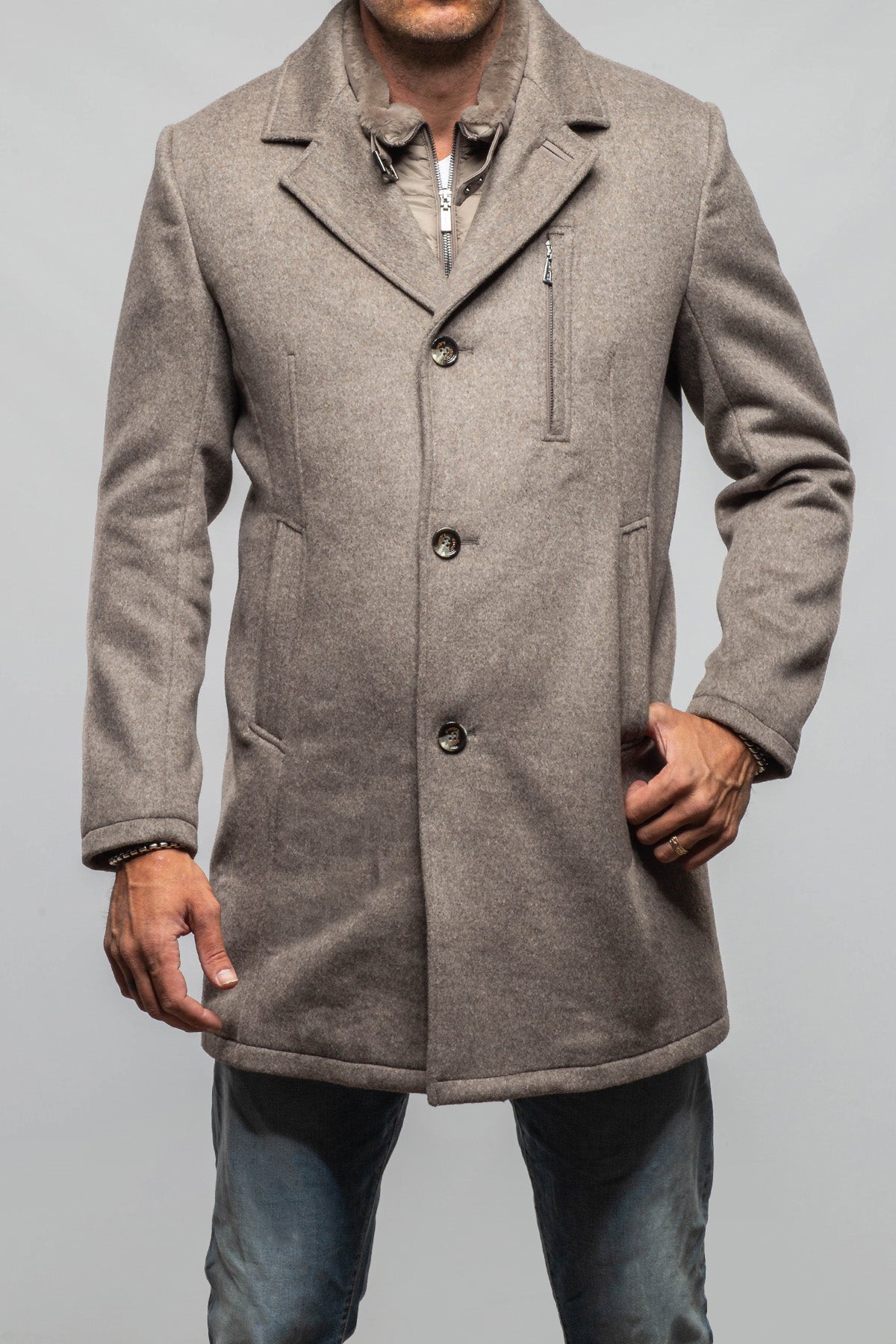 Gimo's Gore Wool Hooded Overcoat Samples - Mens - Outerwear - Cloth