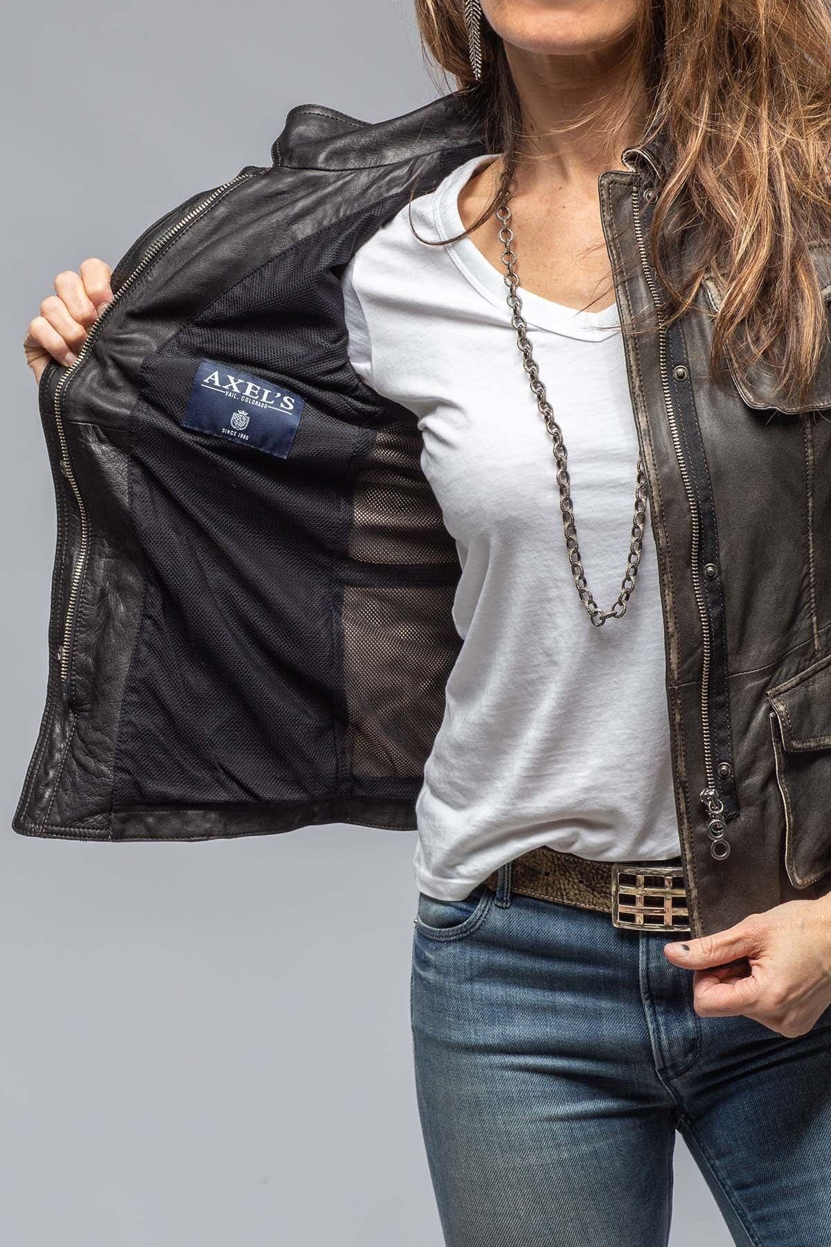 Gimo's | Guns & Roses Jacket In Military Olive Grey | Ladies - Outerwear - Leather