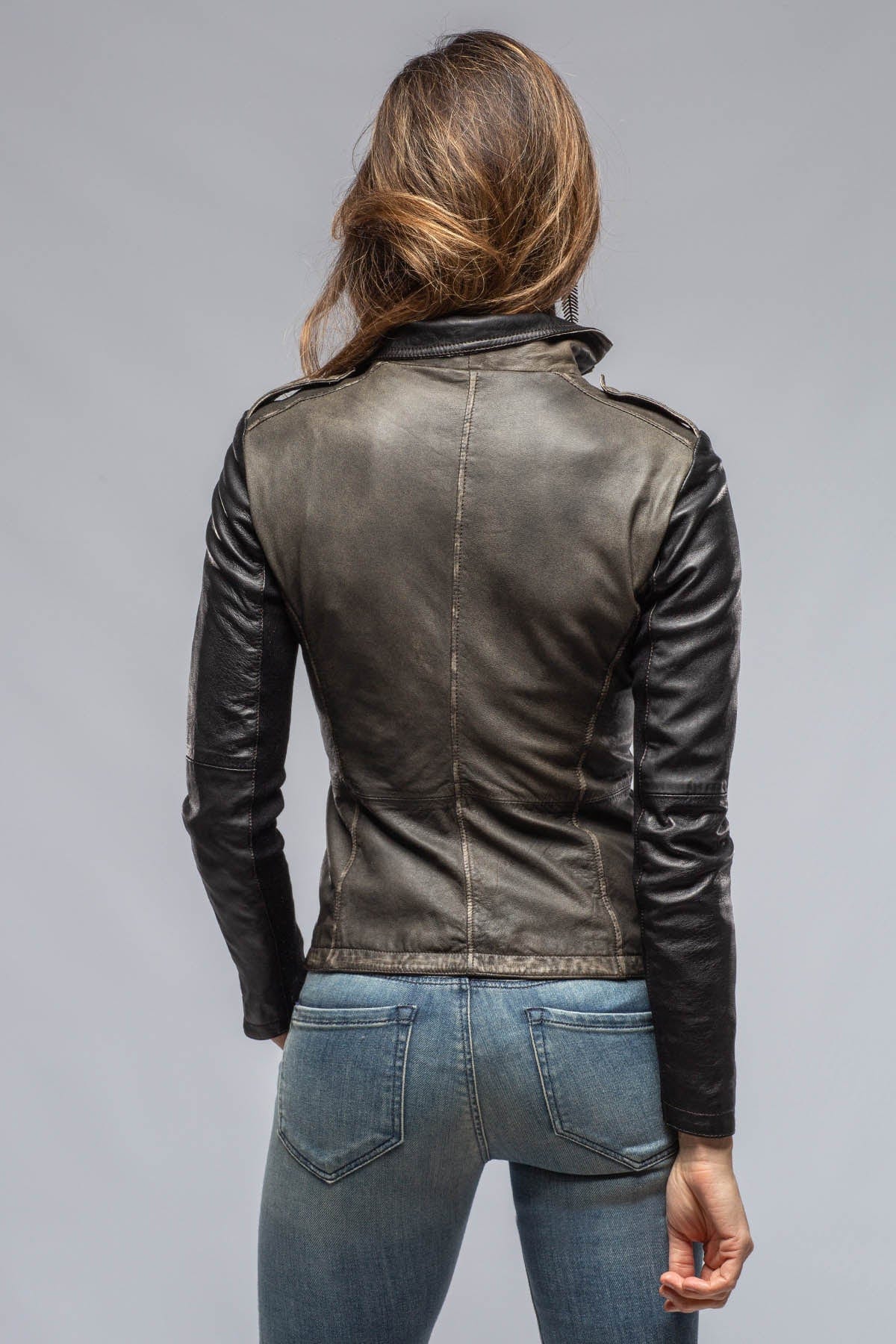 Gimo's | Guns & Roses Jacket In Military Olive Grey | Ladies - Outerwear - Leather