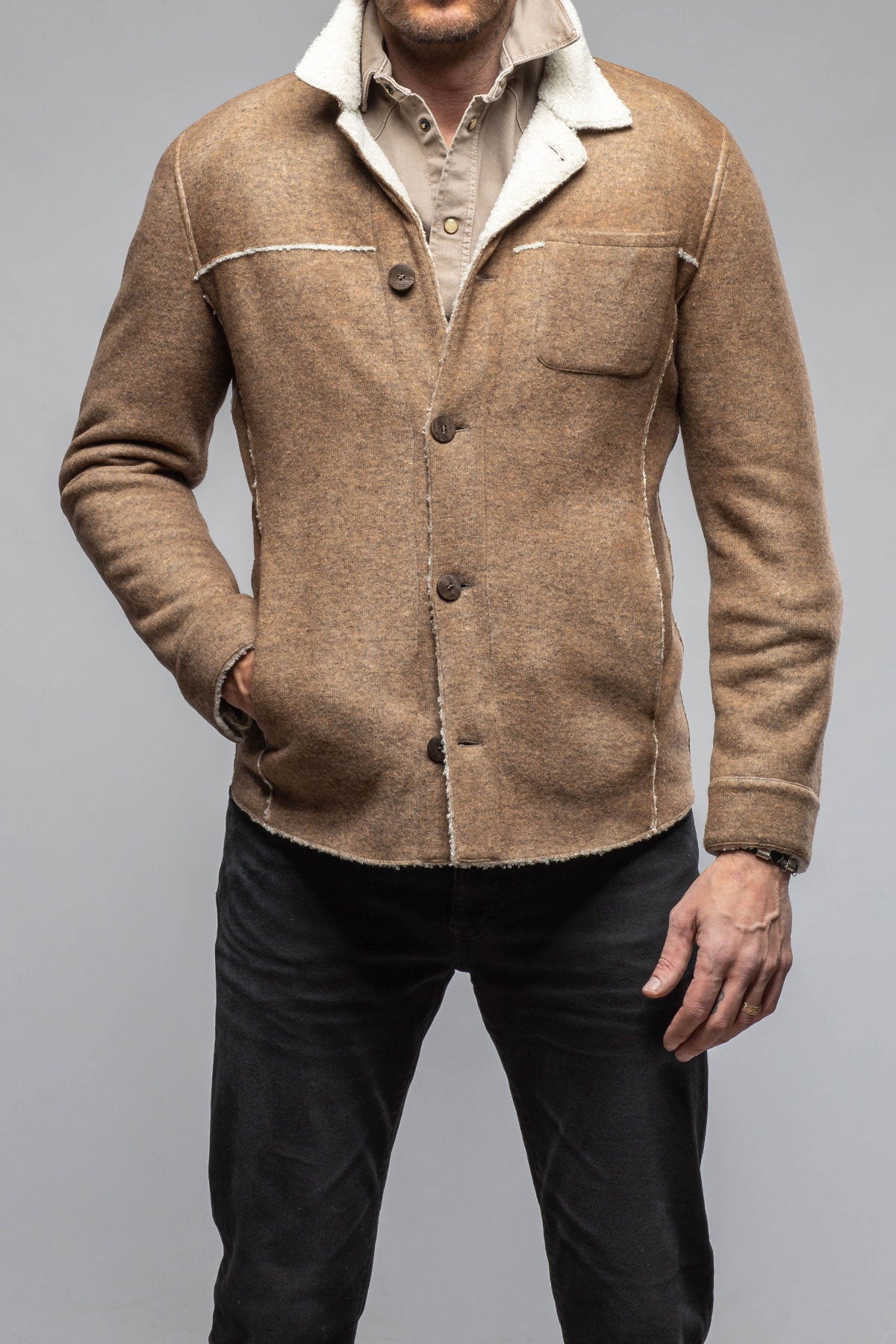 Gimo's Kalispell Sherpa Shirt Jacket In Tan Warehouse - Mens - Outerwear - Cloth