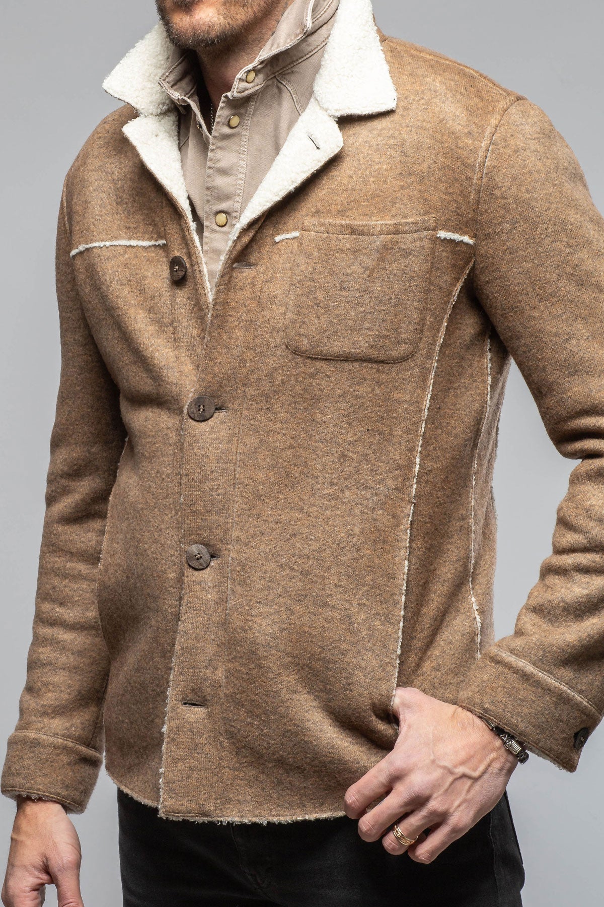 Gimo's Kalispell Sherpa Shirt Jacket In Tan Warehouse - Mens - Outerwear - Cloth
