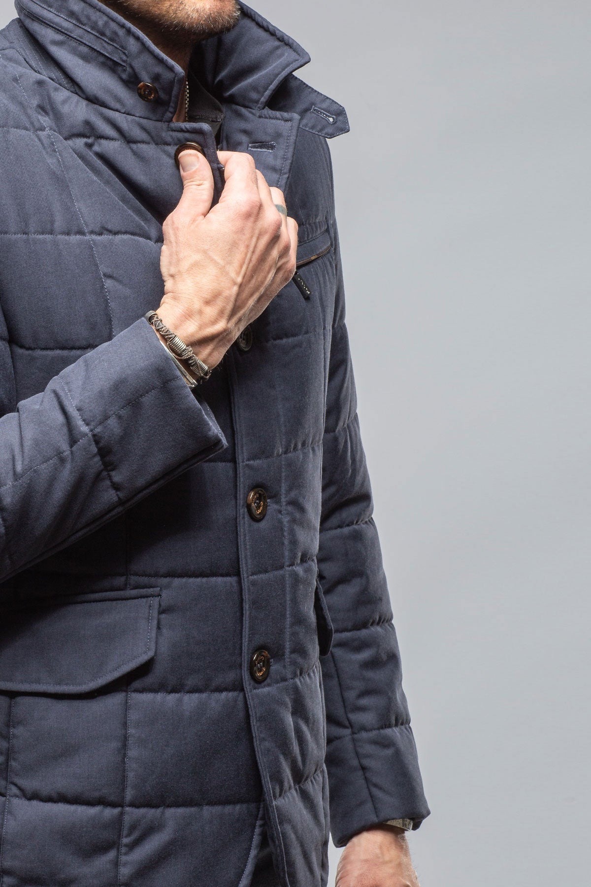 Gimo's Lexington Quilted Jacket In Navy Warehouse - Mens - Outerwear - Cloth