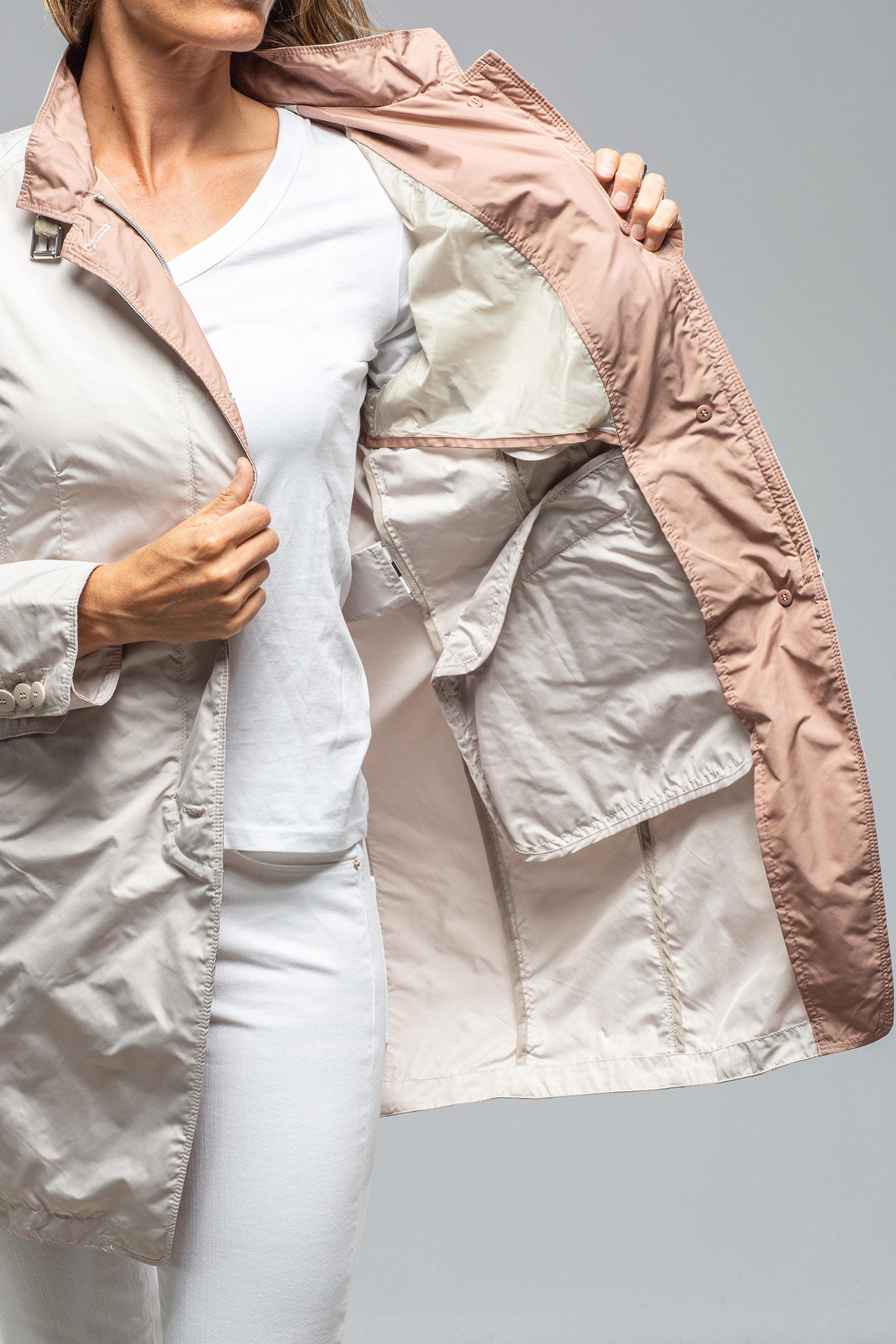 Gimo's Madison Travel Coat In Pearl/Blush Warehouse - Ladies - Outerwear - Lightweight