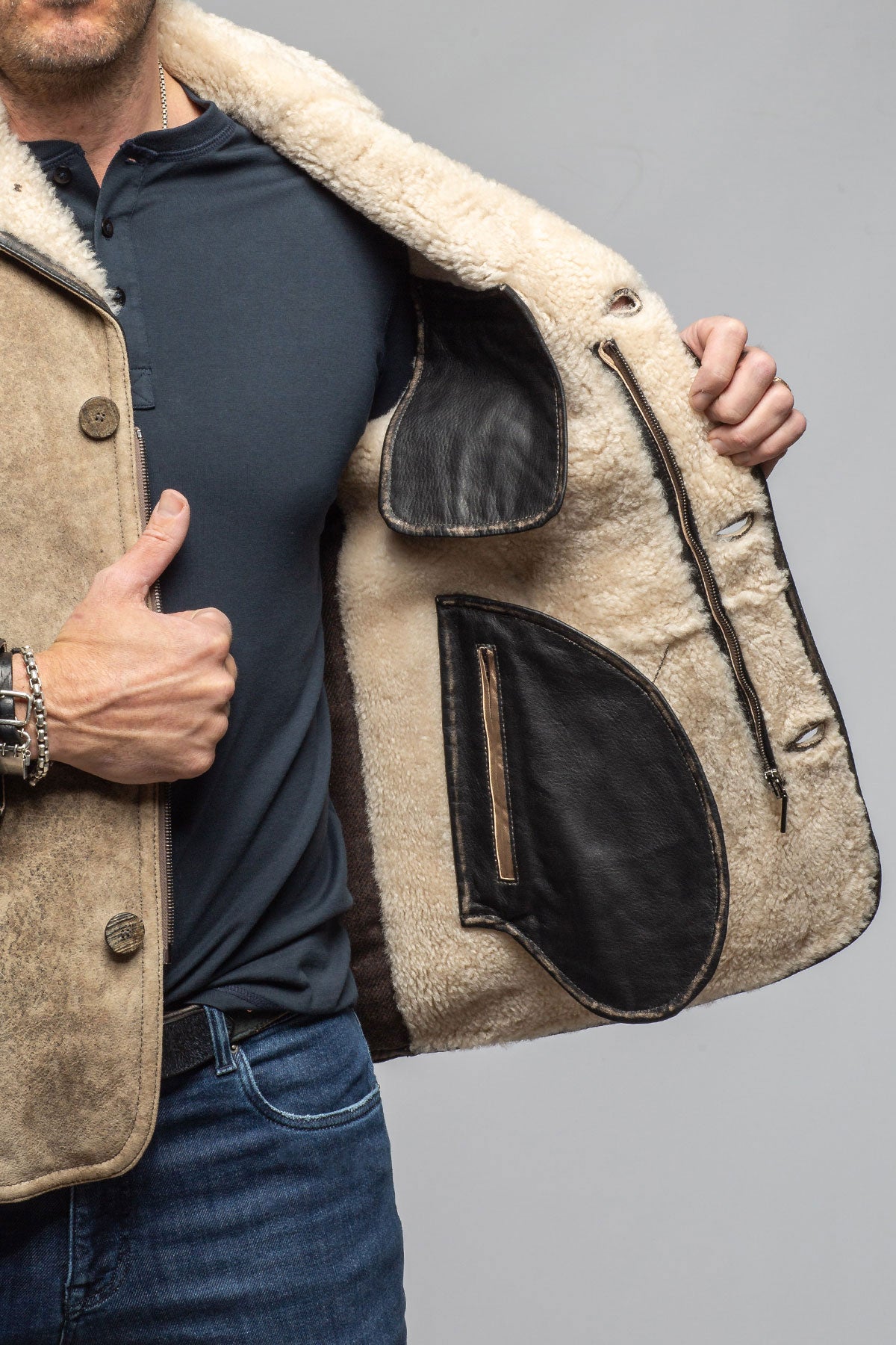 Gimo's Marco Hybrid Shearling Samples - Mens - Outerwear - Shearling