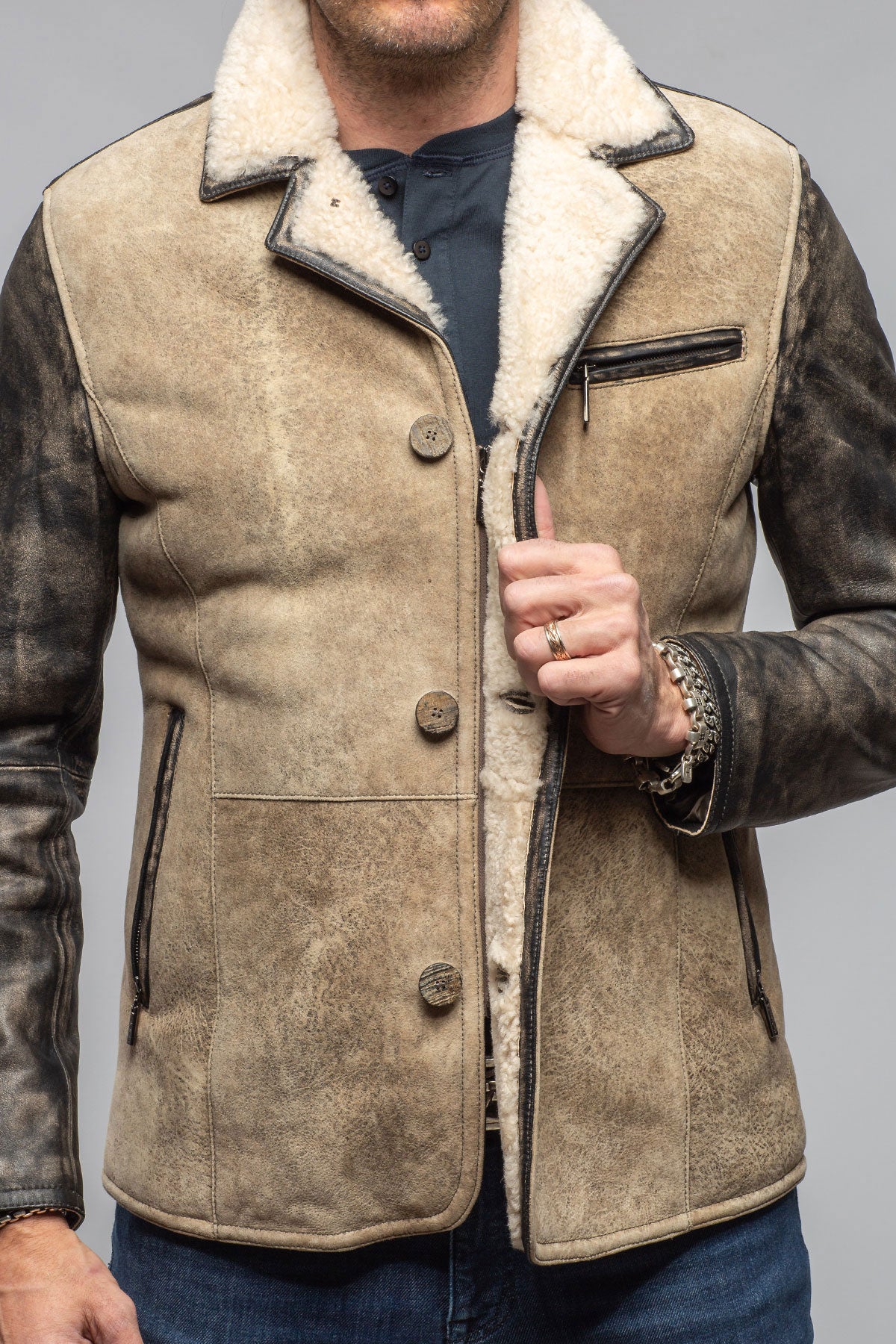 Gimo's Marco Hybrid Shearling Samples - Mens - Outerwear - Shearling