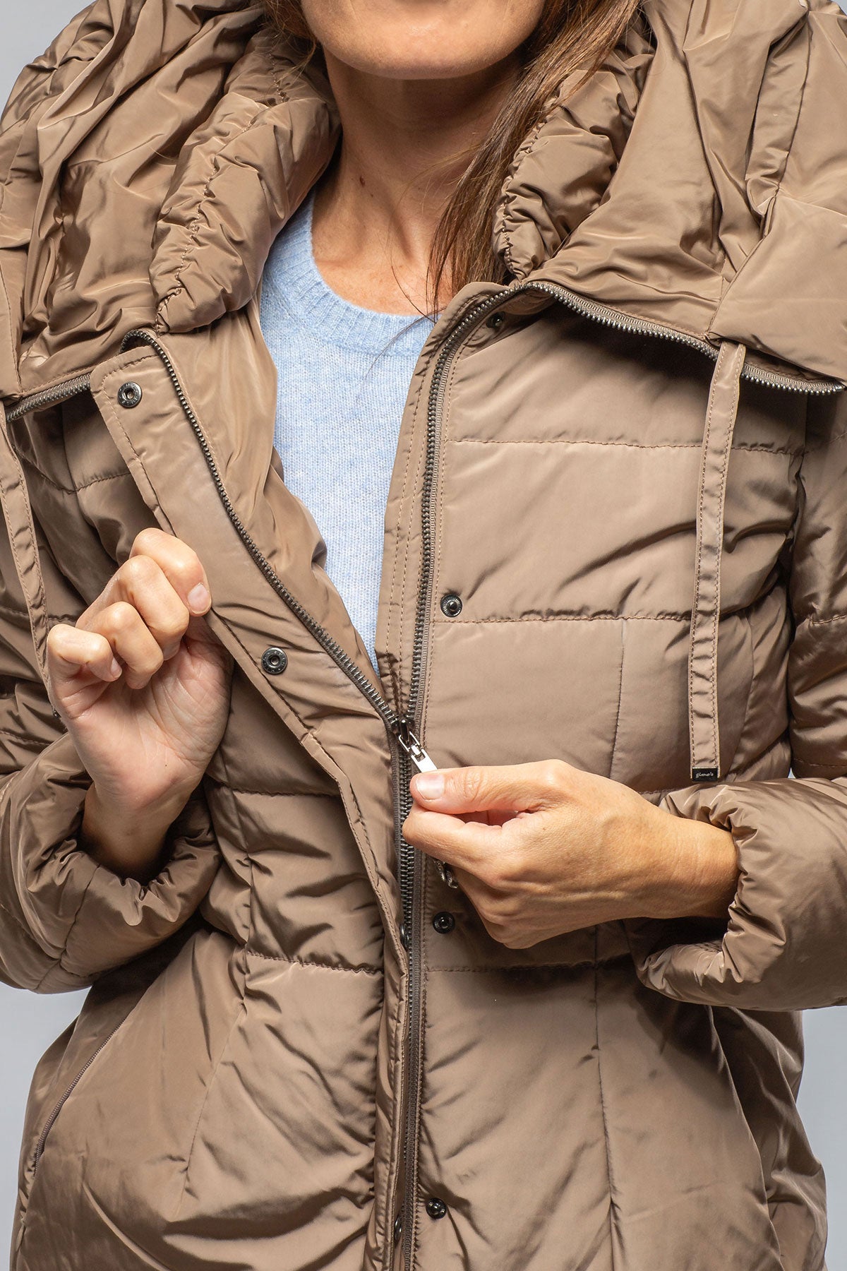 Gimo's Mika High Collar Down Jacket In Sand Samples - Ladies - Outerwear - Cloth