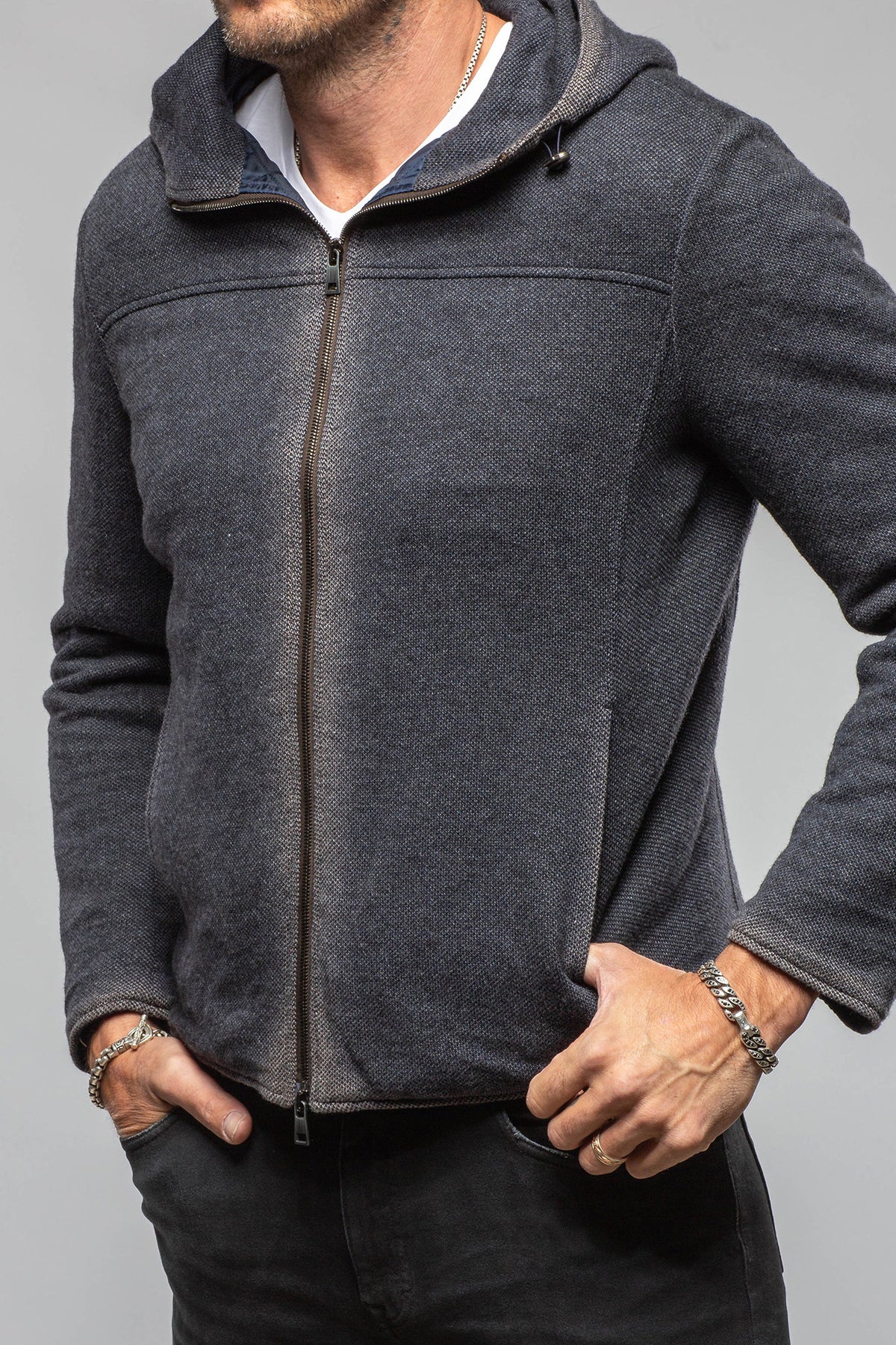 Gimo's Moro Wool-Alpaca Hooded Jacket Samples - Mens - Outerwear - Cloth