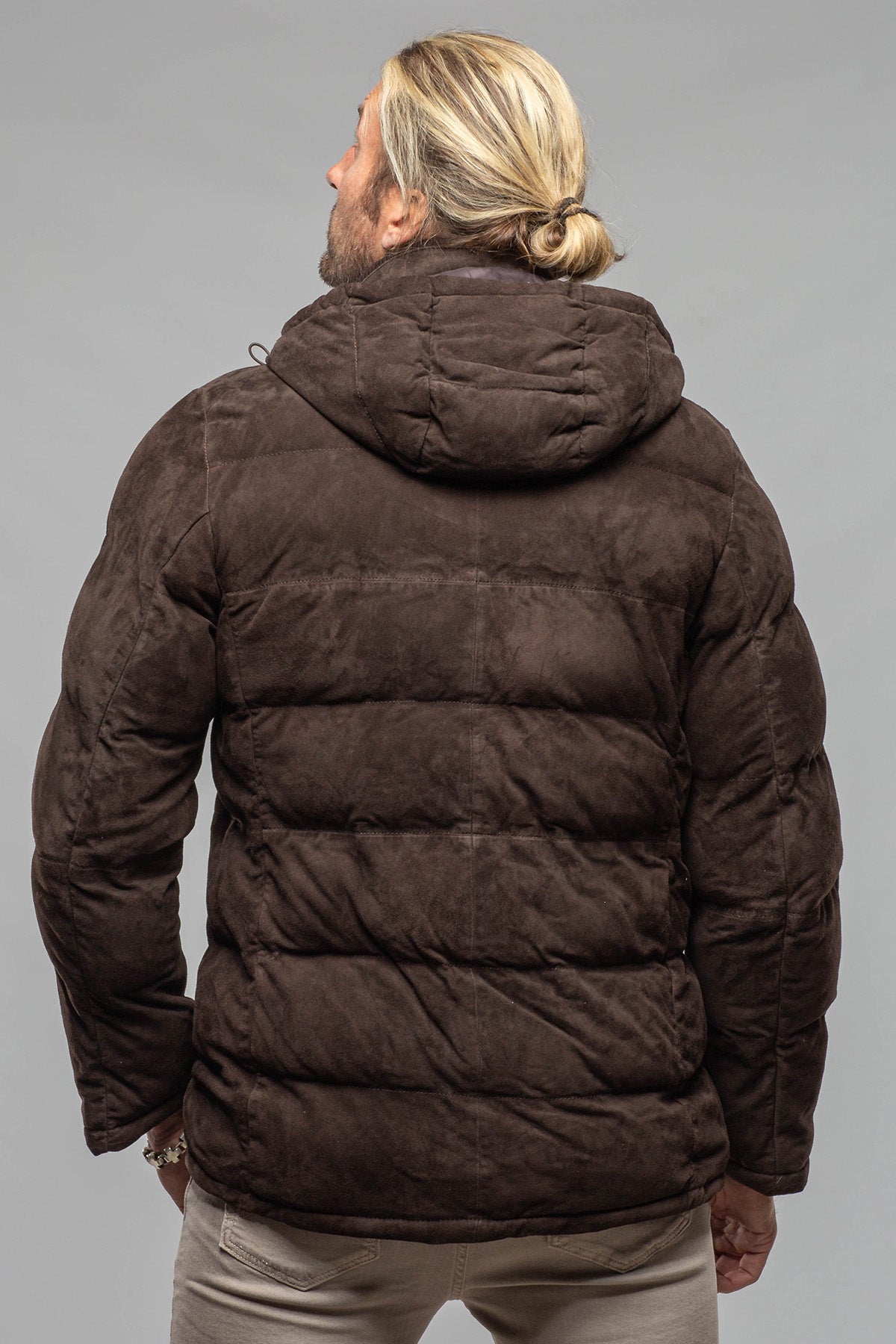 Gimo's Reardon Suede Down Puffer Samples - Mens - Outerwear - Leather