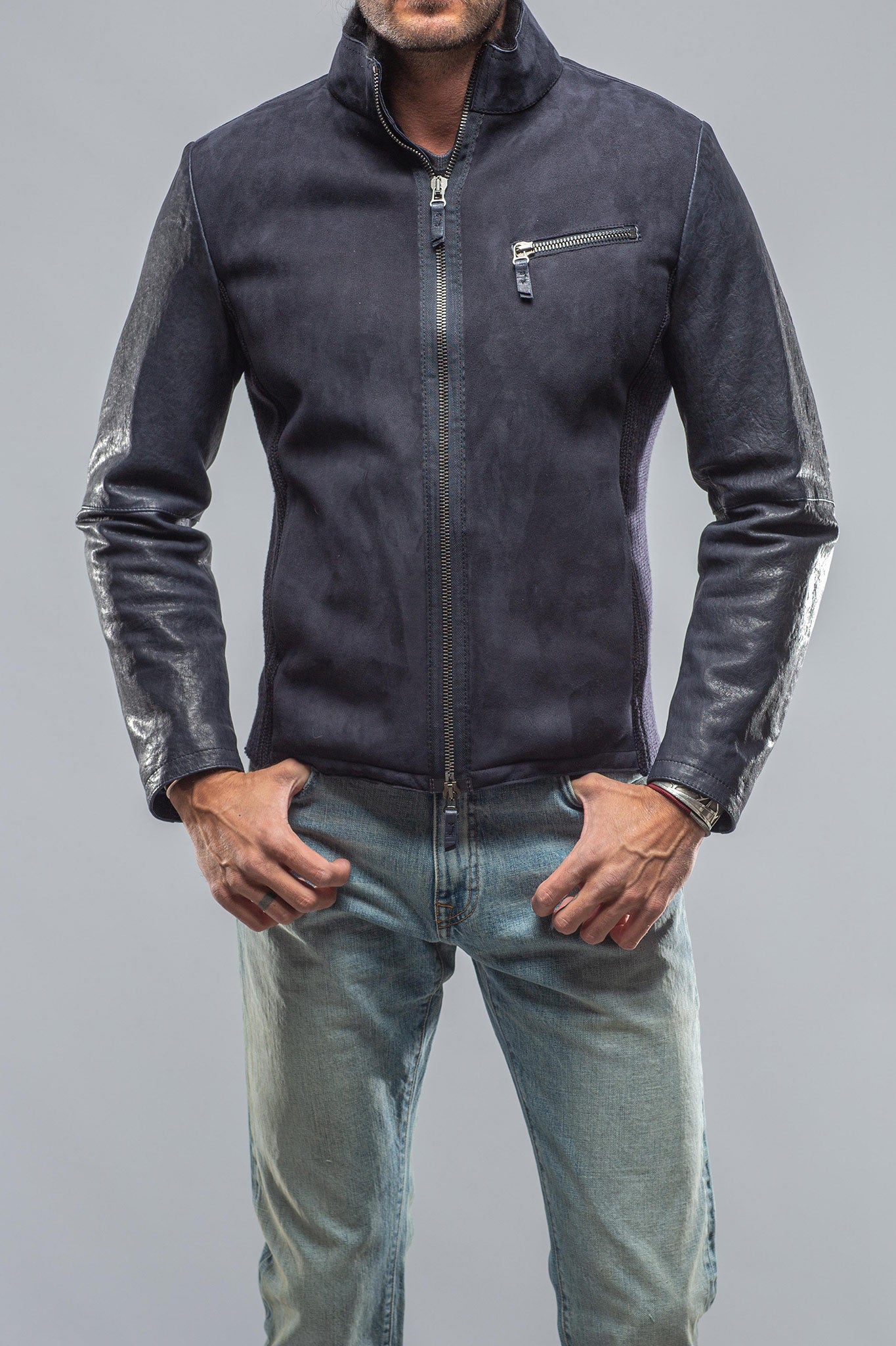 Gimo's Recontato Shearling Moto Jacket Mens - Outerwear - Shearling