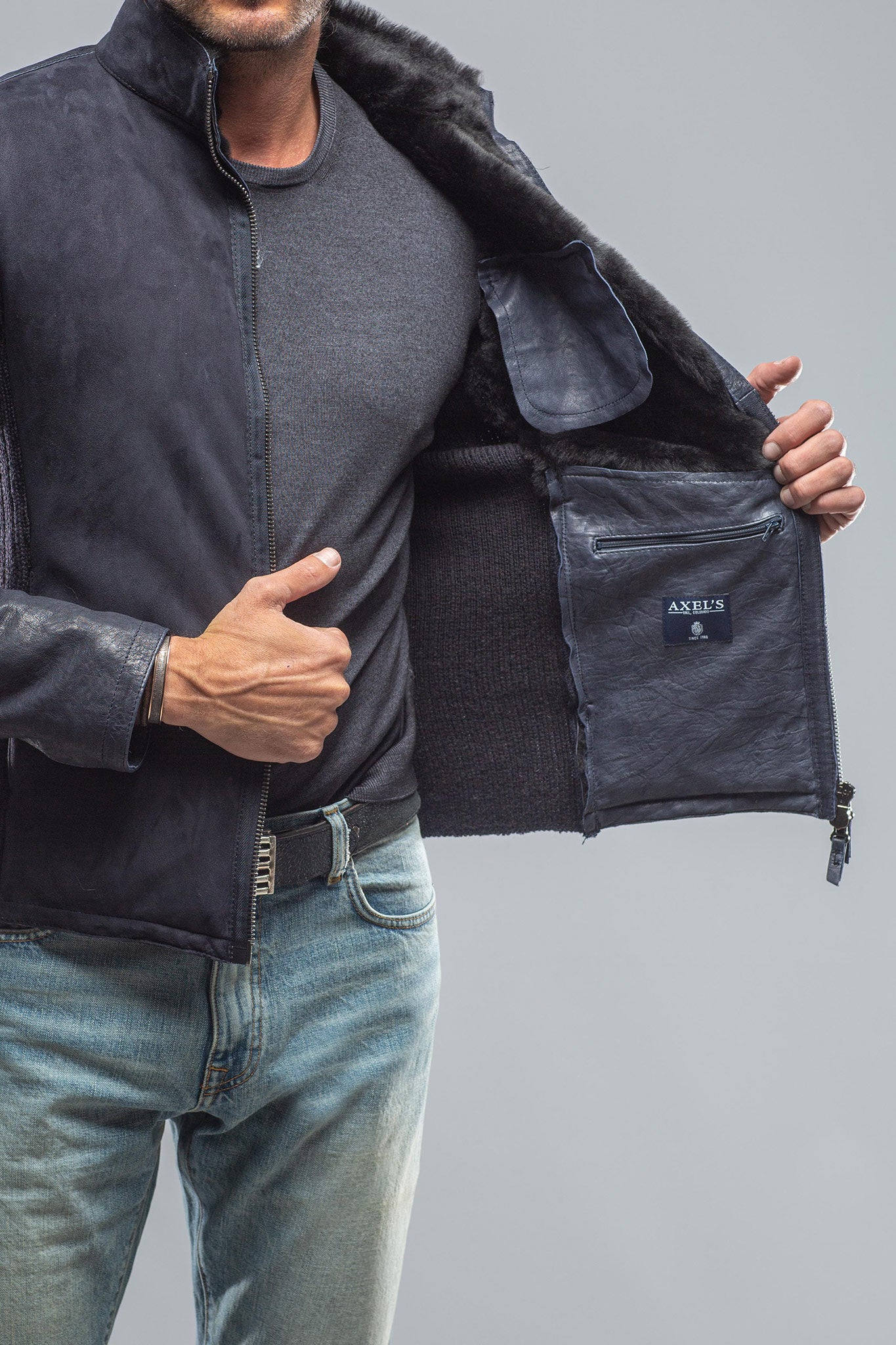 Gimo's Recontato Shearling Moto Jacket Mens - Outerwear - Shearling