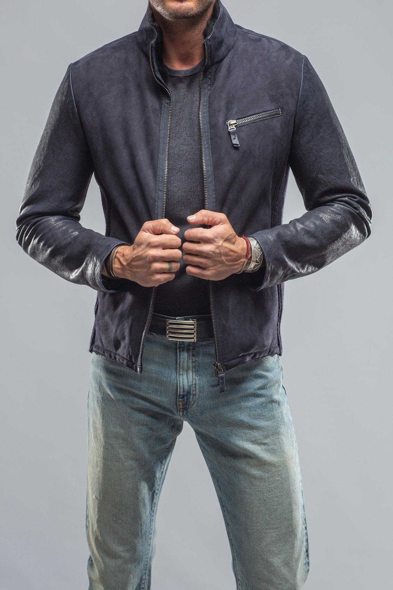 Gimo's Recontato Shearling Moto Jacket Mens - Outerwear - Shearling