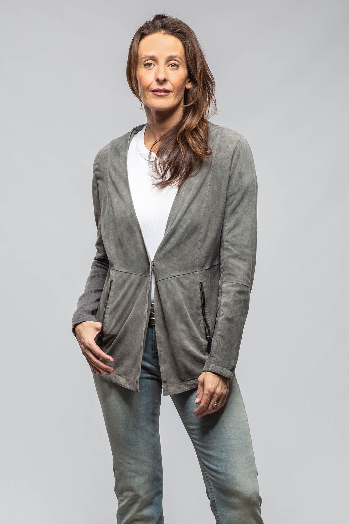 Gimo's Rosey Leather Jacket Grey Samples - Ladies - Outerwear - Leather