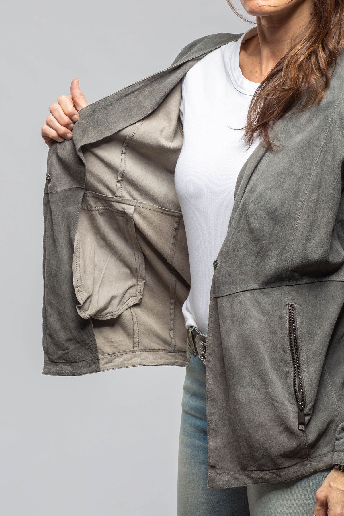 Gimo's Rosey Leather Jacket Grey Samples - Ladies - Outerwear - Leather