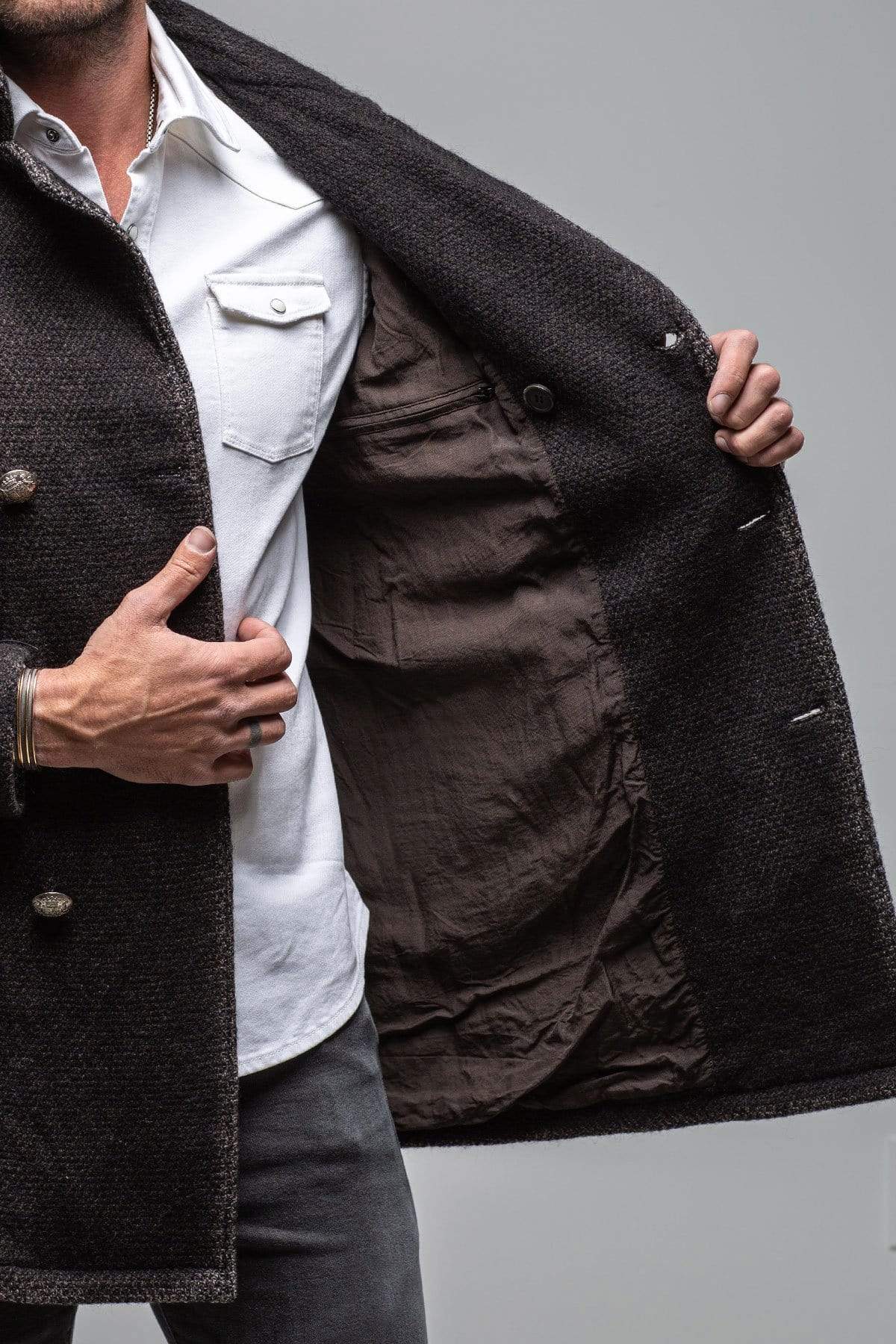 Gimo's St. Christoff Jacket In Charcoal Mens - Outerwear - Cloth