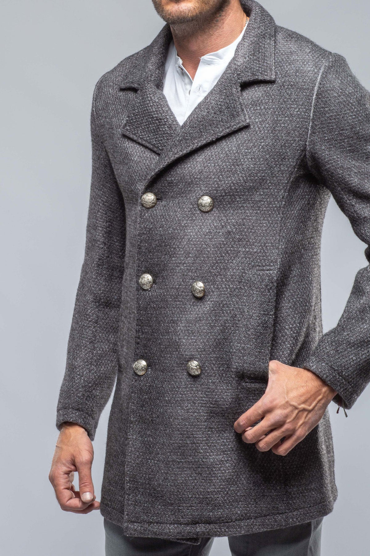 Gimo's St. Christoff Wool Jacket In Washed Charcoal Mens - Outerwear - Cloth