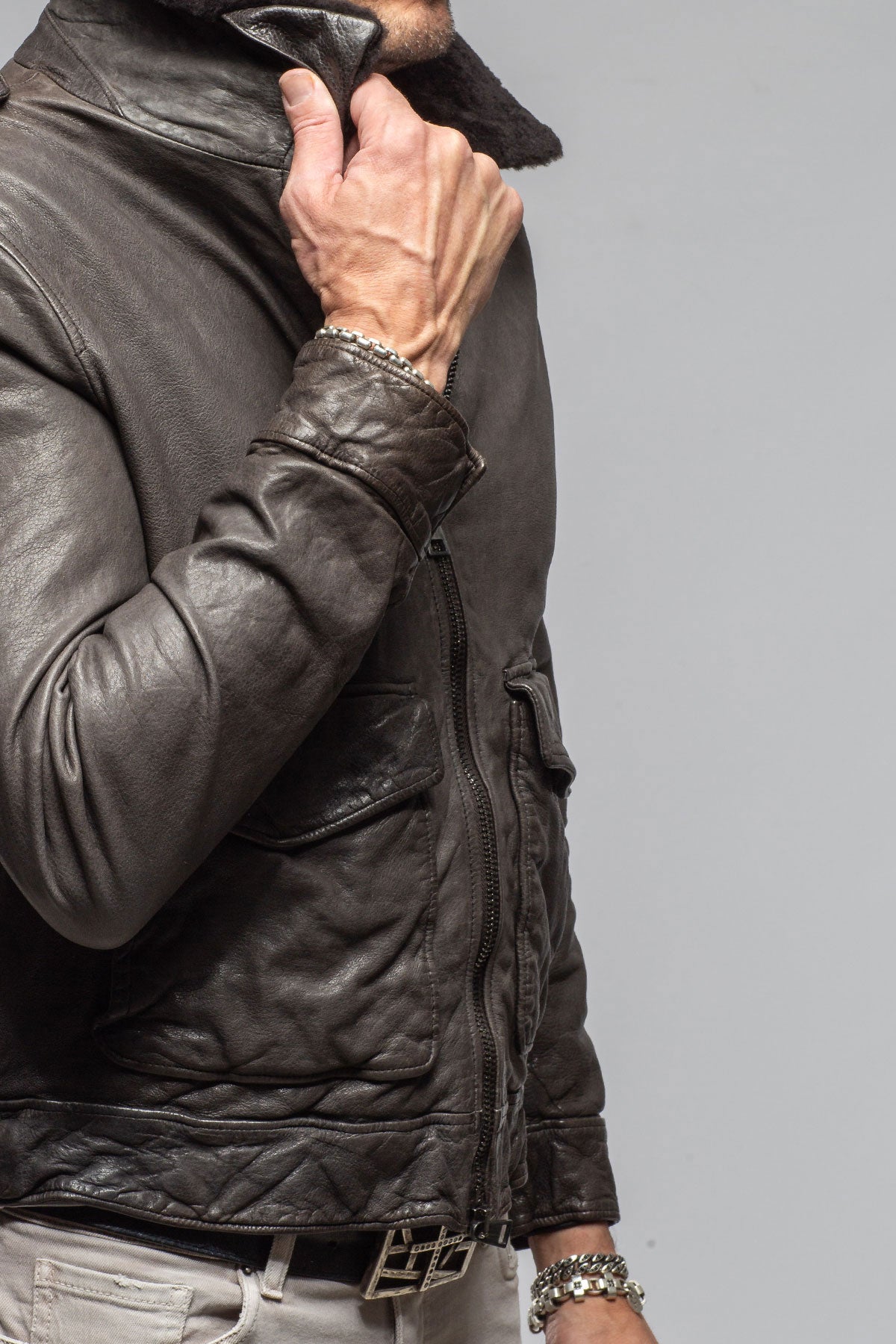 Gimo's Sylvester Nappa Bomber Samples - Mens - Outerwear - Leather