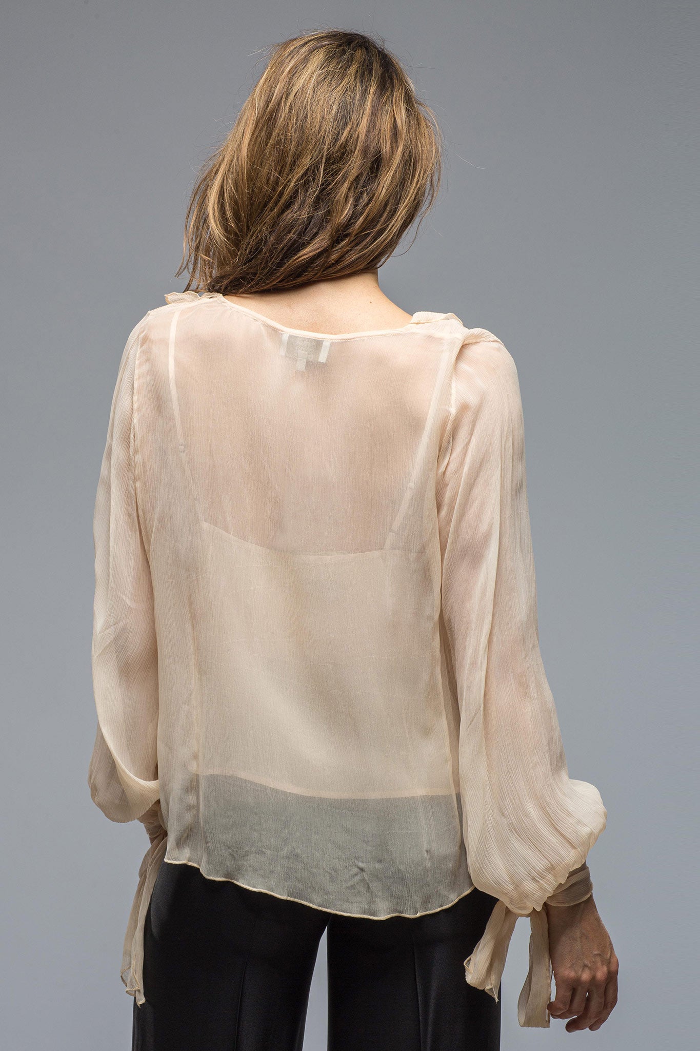 Swing Blouse In Nude Chiffon | Ladies - Blouses | T.ba
