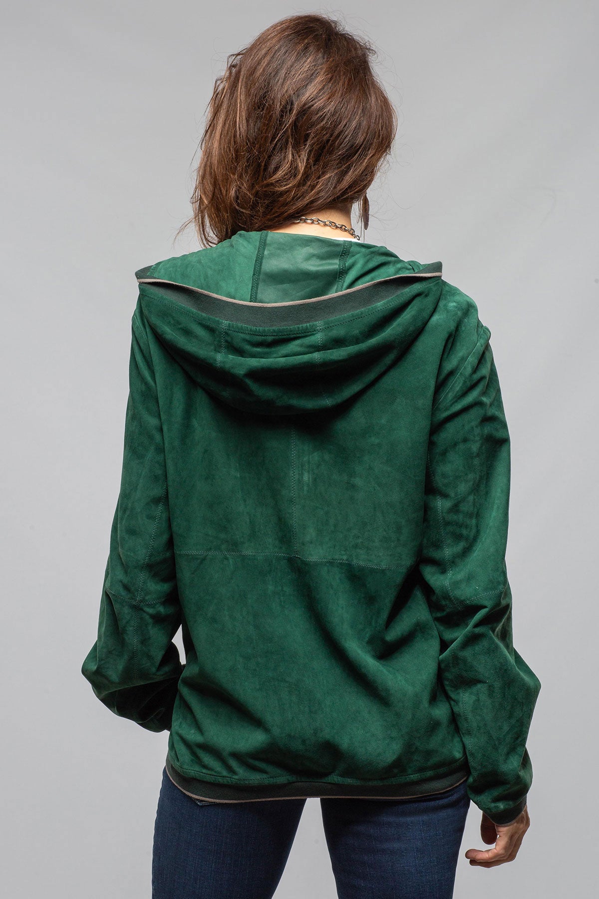 Gollatti DB Suede Hoodie In Forrest Samples - Ladies - Outerwear - Closeouts