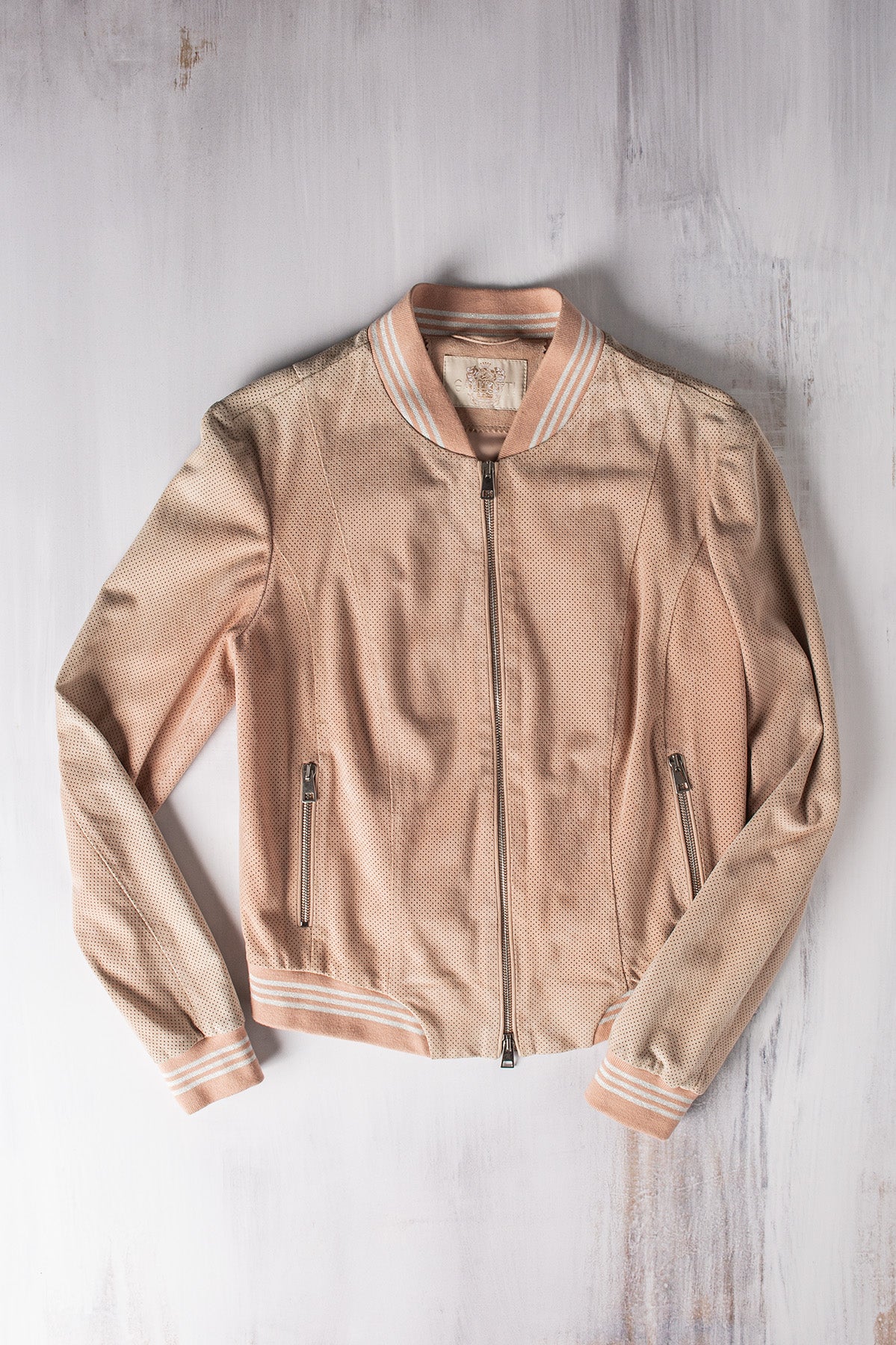 Gollatti Rania Perforated Baseball Jacket Samples - Ladies - Outerwear - Leather