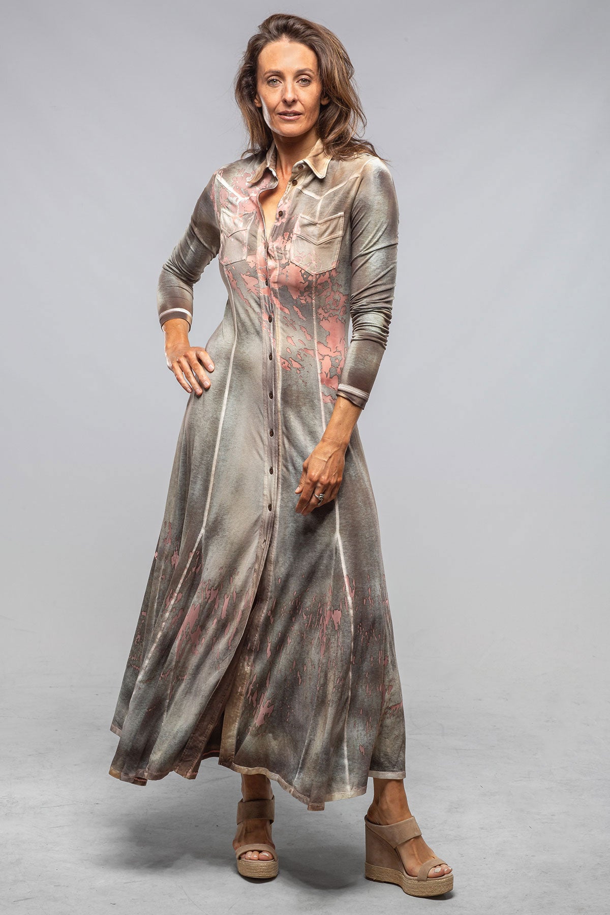 Tori Long Sleeve Duster/Dress In Cocoa | Ladies - Dresses | Sonia Villa