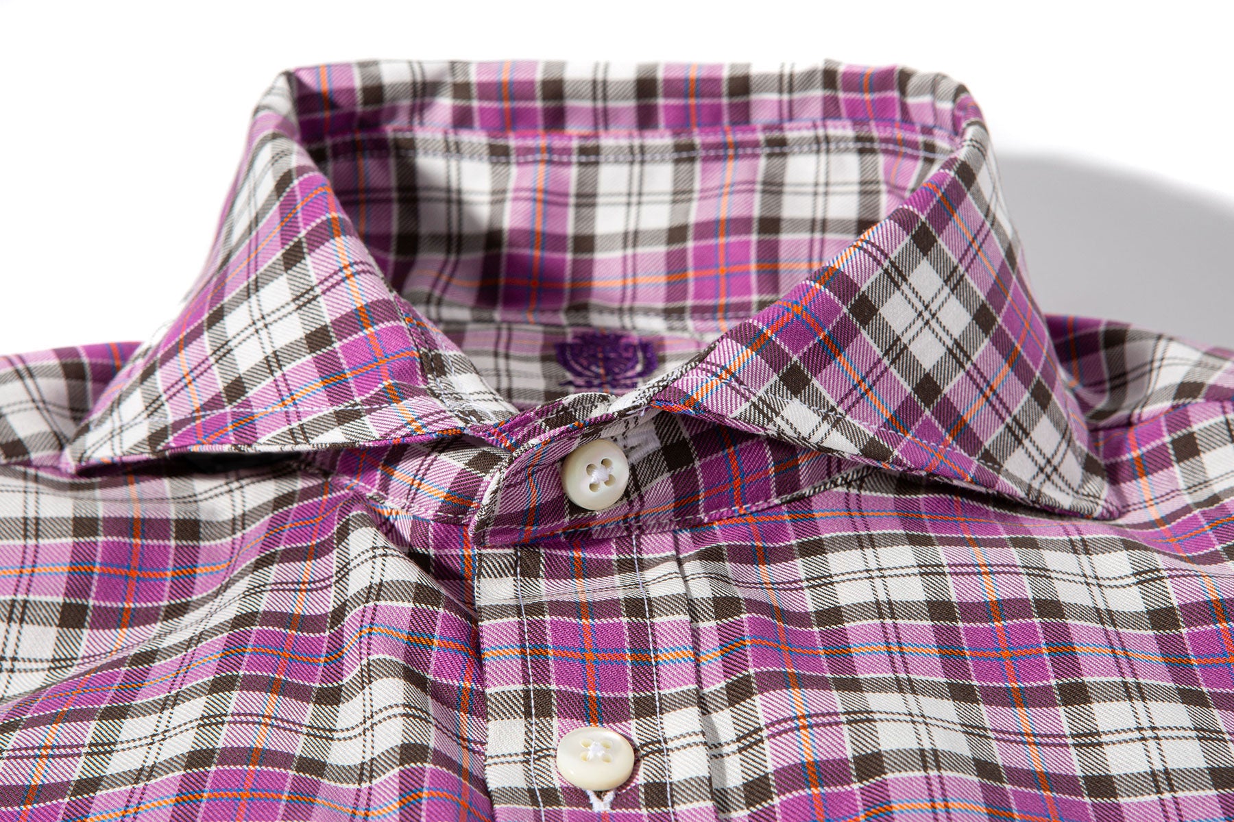 Lacoss Cotton Shirt In Purple and White | Mens - Shirts - Dress | Axels-Is