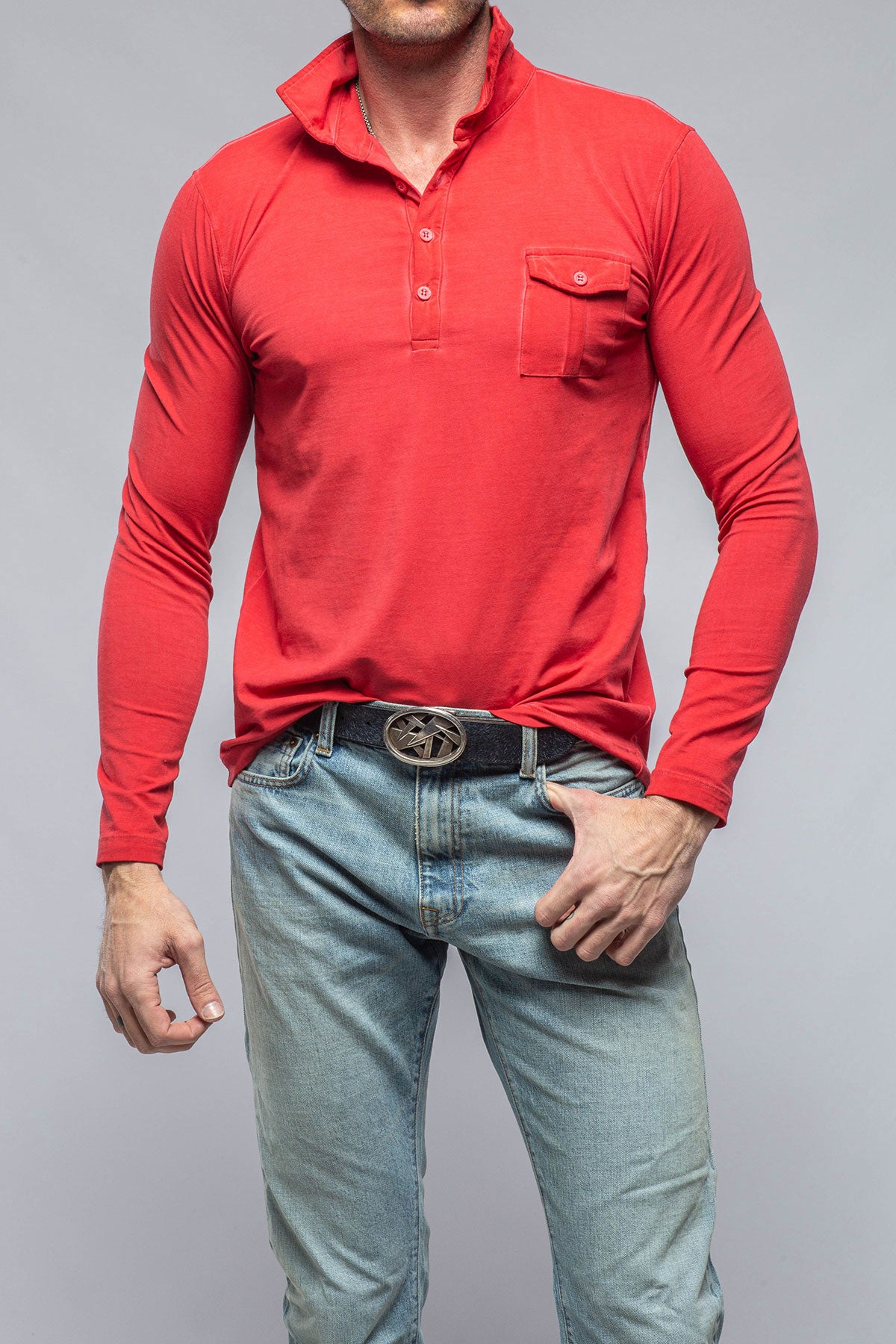 Cafe Paco LS Polo Shirt In Fragola | Mens - Shirts - Polos | Dune