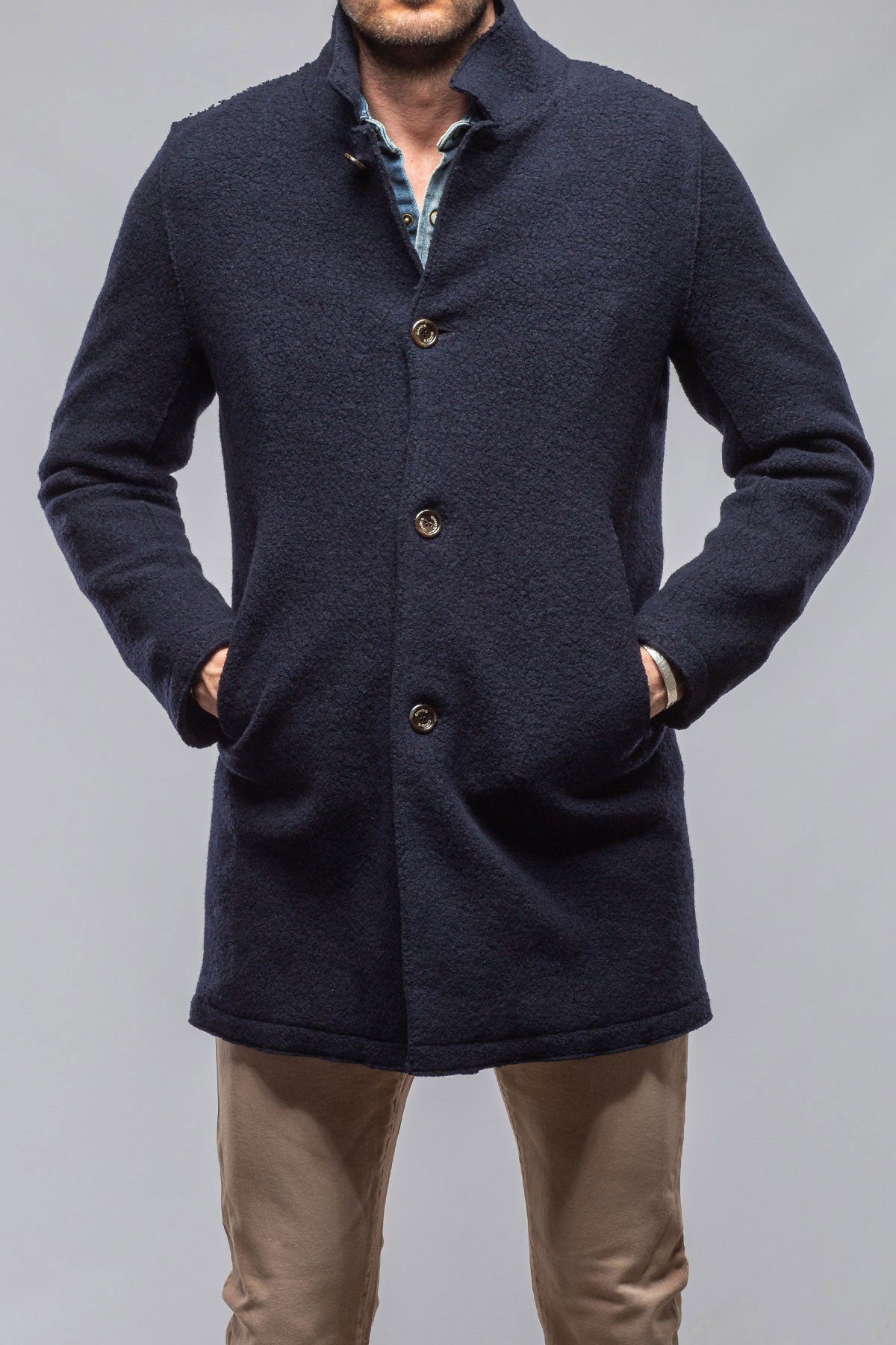 Salisbury Long Boucle Knit Coat | Warehouse - Mens - Outerwear - Cloth | Gimo's