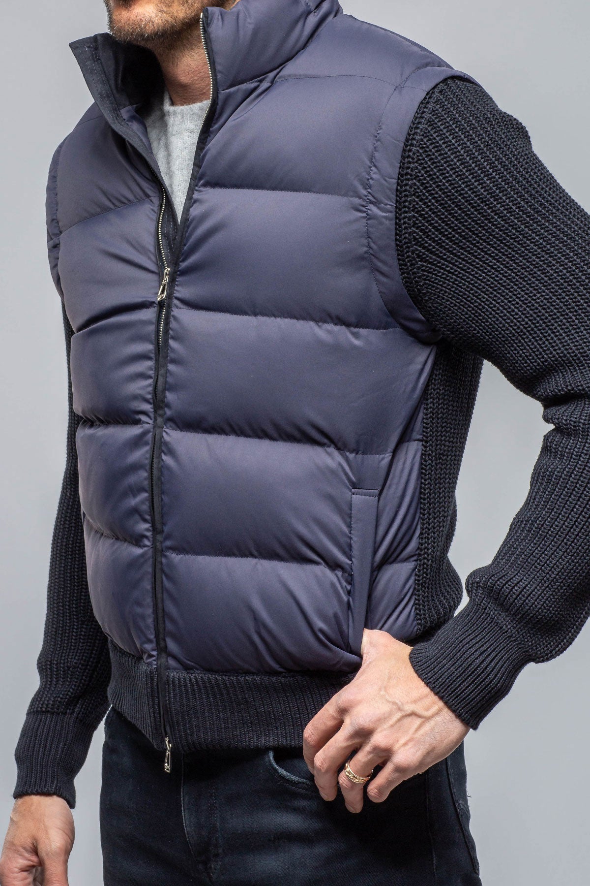 Ideeogram Cuso Jacket Combo Bomber In Navy Mens - Outerwear - Cloth