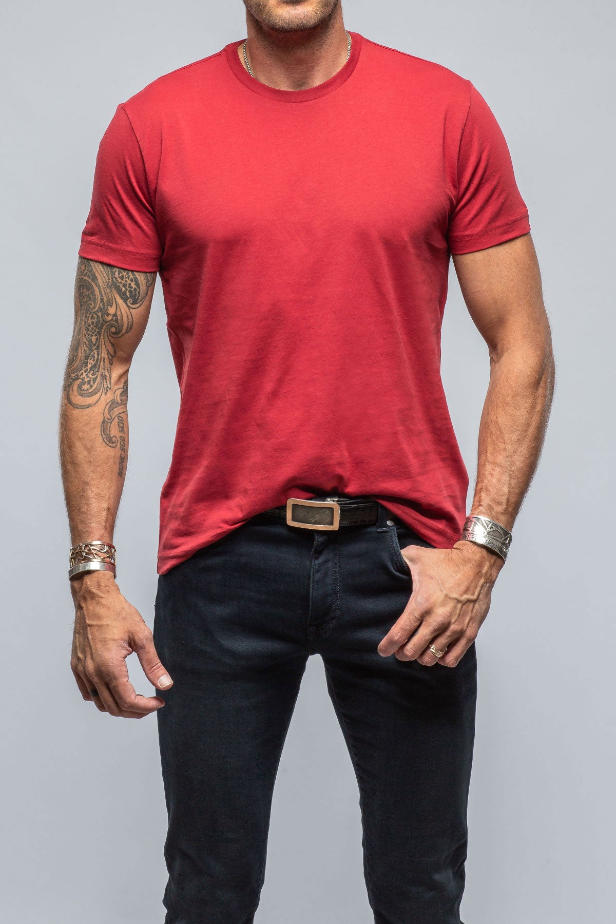 Pismo Cotton Tee In Red | Mens - Shirts - T-Shirts | Georg Roth