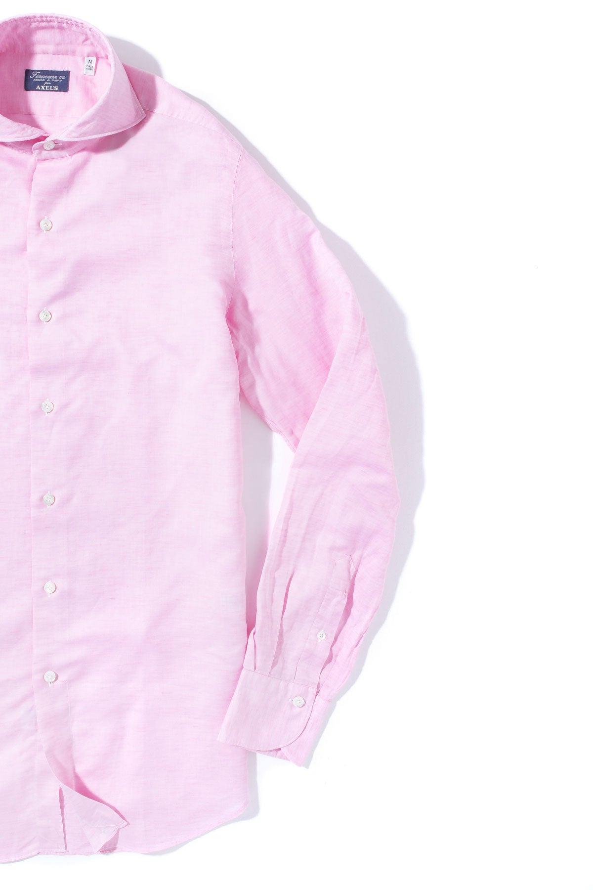 Andorra Carlo Riva Cotton Linen Shirt In Pink | Mens - Shirts | Finamore Napoli