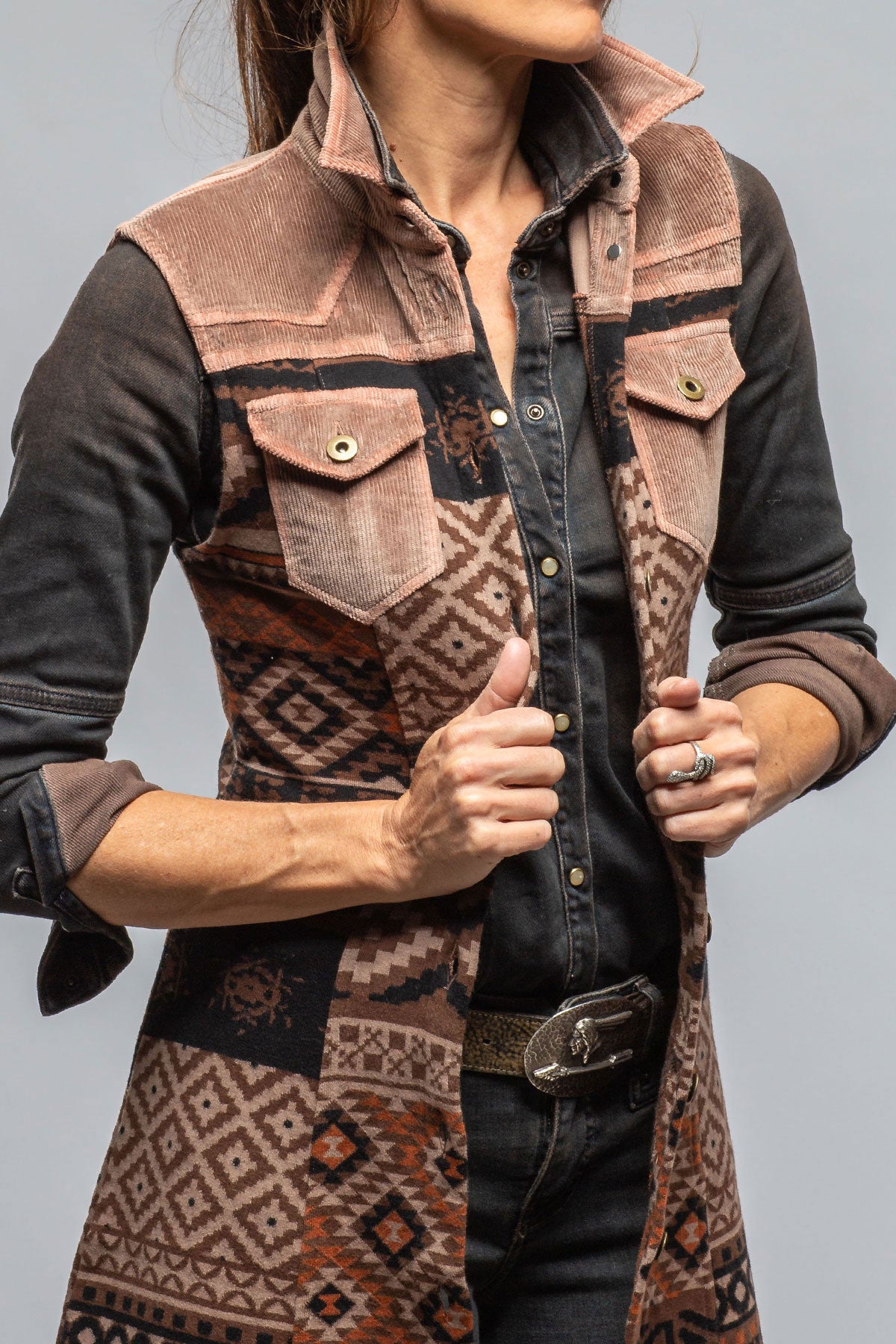 Badlands Long Vest In Brown | Ladies - Outerwear - Cloth | Sonia Villa