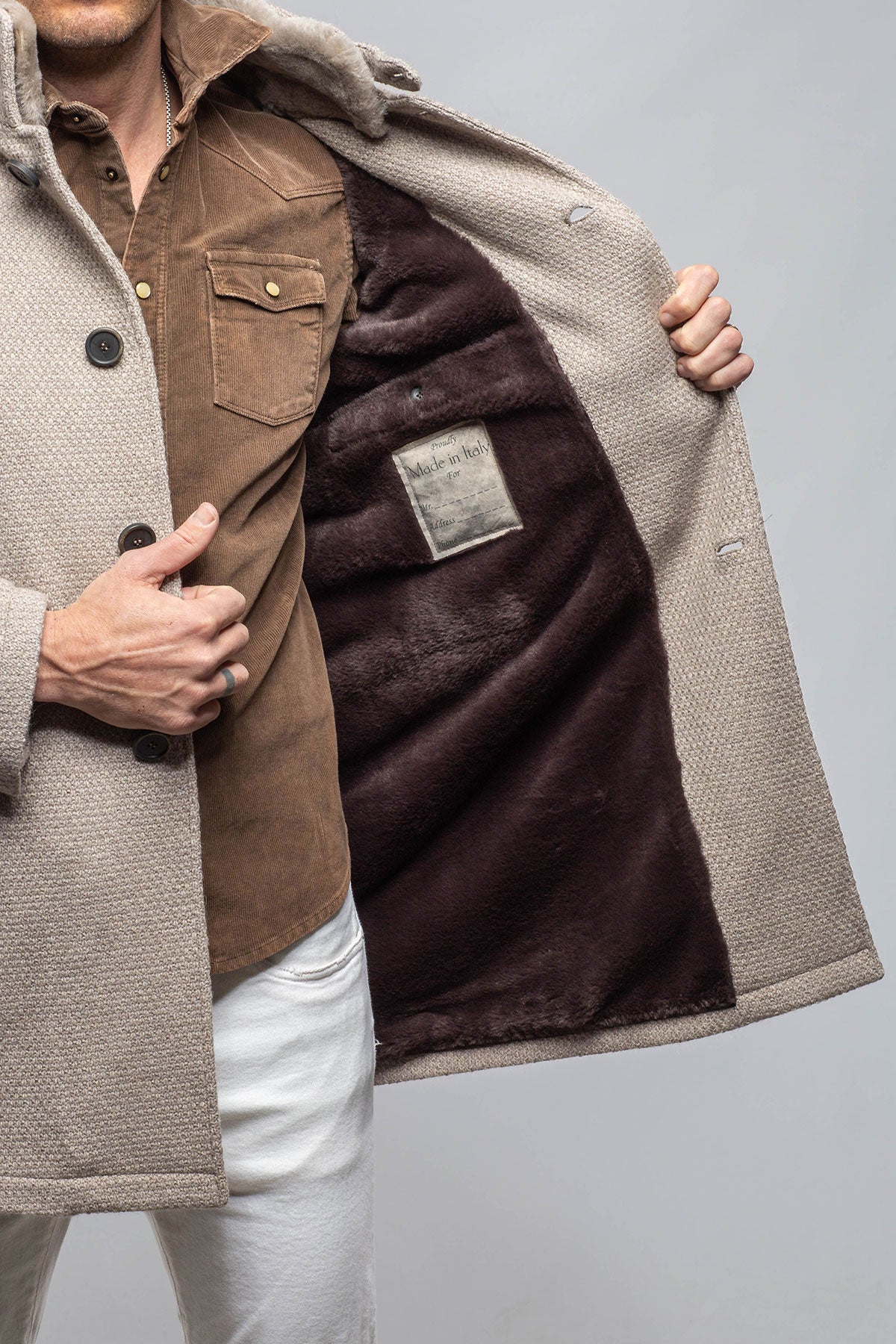 Vancouver Knit Coat In Stone | Warehouse - Mens - Outerwear - Cloth | Gimo's