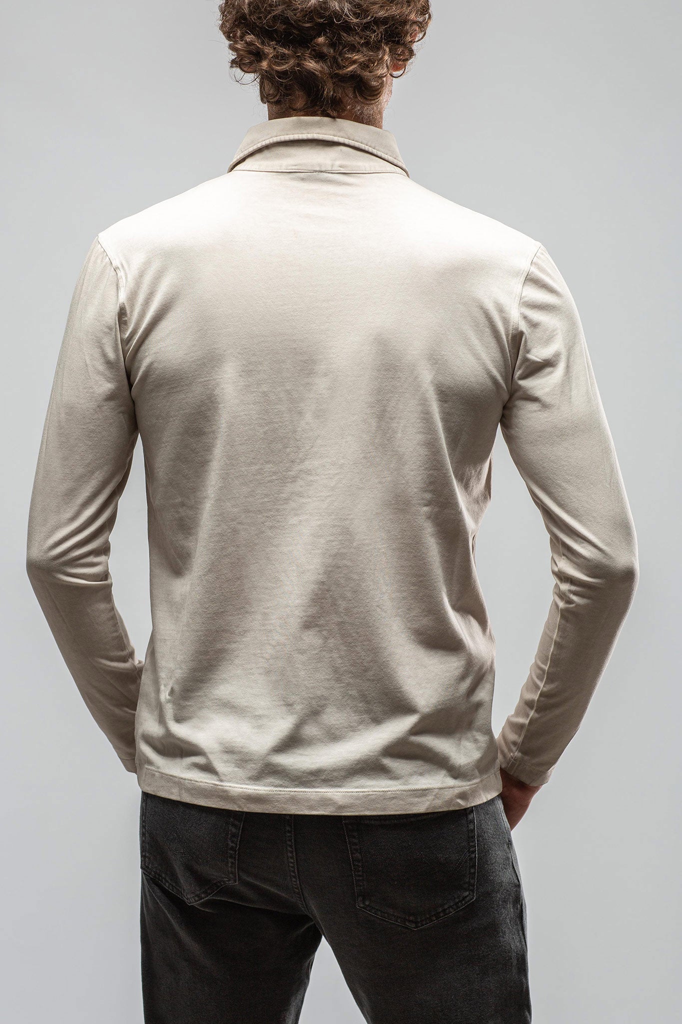 Cafe Paco LS Polo Shirt In Sasso | Mens - Shirts - Polos | Dune